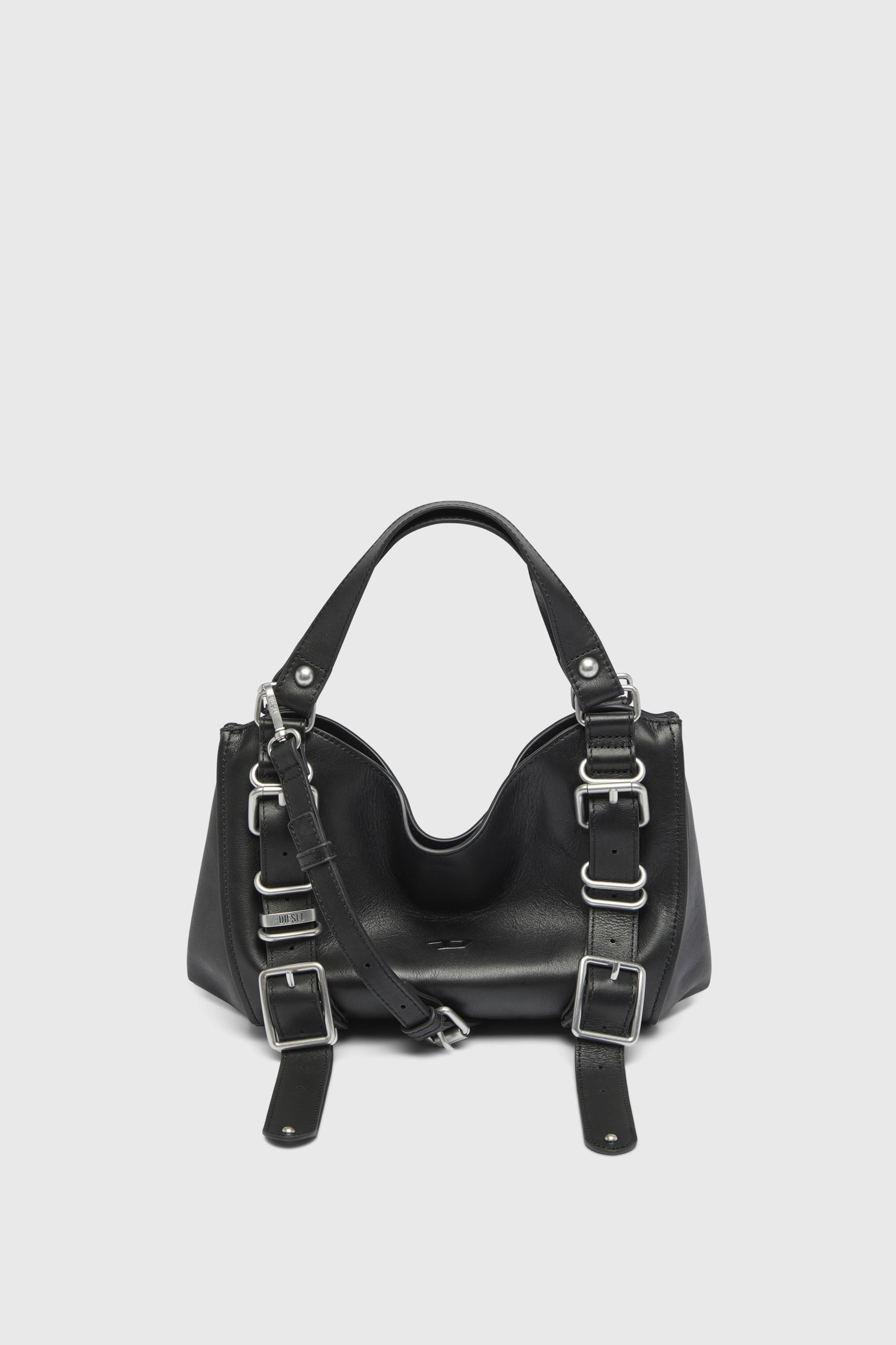 Diesel - D-ONE TOPHANDLE S, D-One-Bolso small con asa superior de piel tratada Mujer in Negro - 2