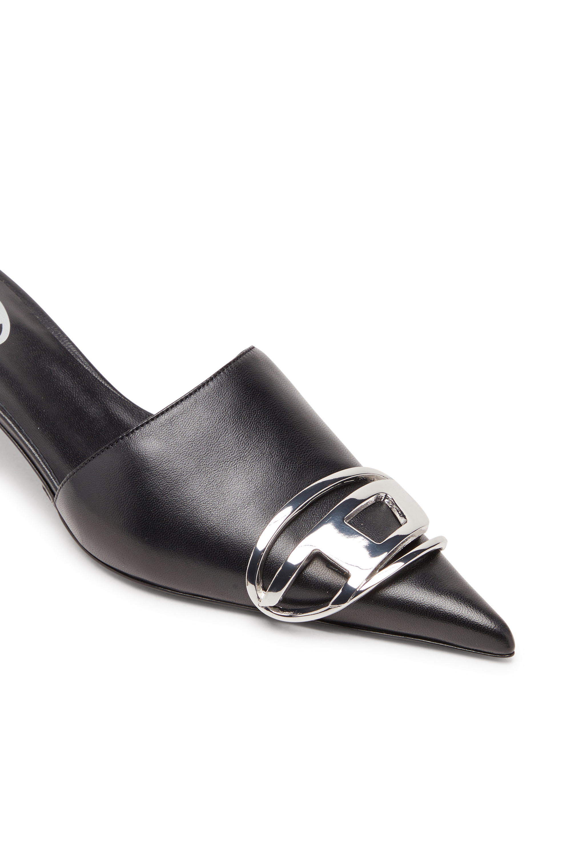 Diesel - D-VENUS KITTIE B, Mujer Zapatos sin talón con tacones chupetes en cuero napa in Negro - Image 5