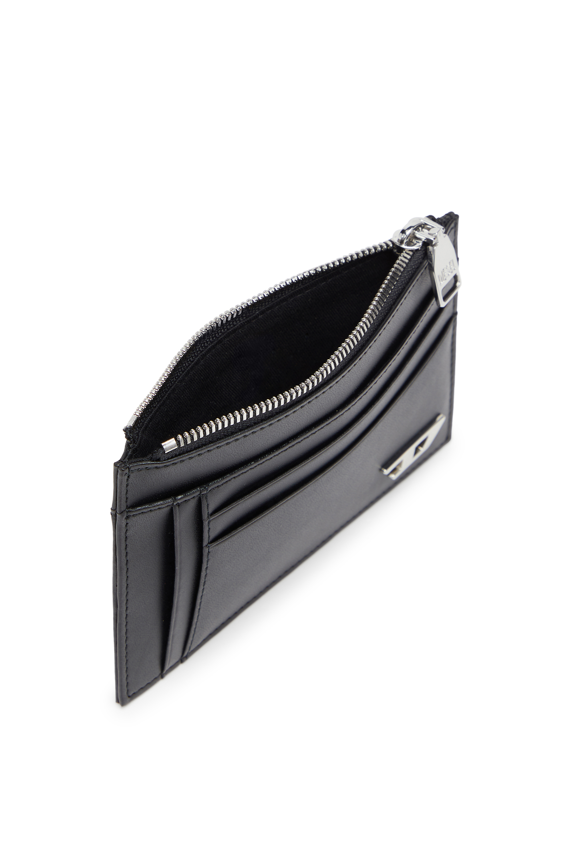 Diesel - D-LOGO 2.0 CARD CASE VI, Tarjetero de piel con bolsillo con zip Hombre in Negro - 3