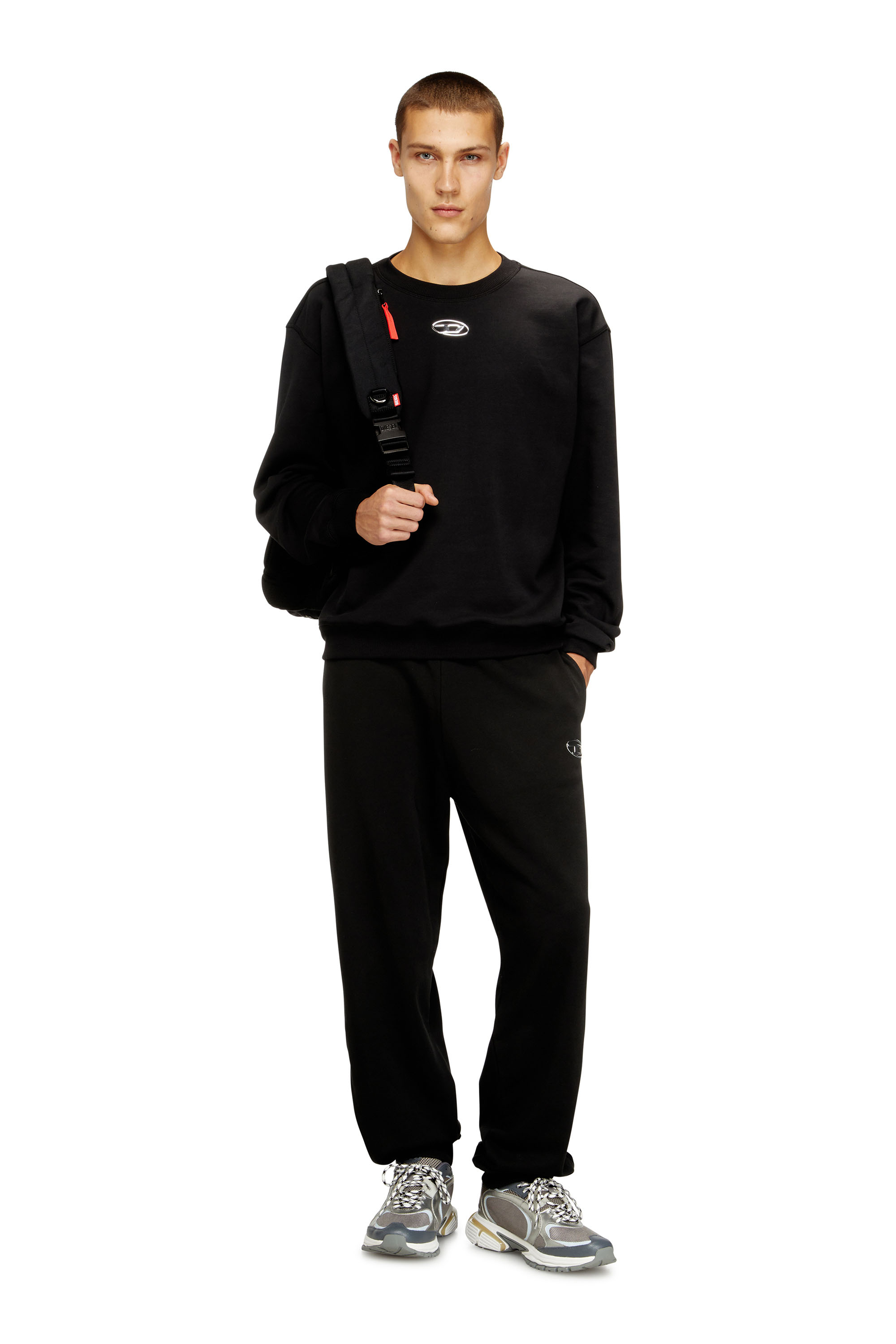 Diesel - S-NORM-IOD, Suéter regular con Oval D metálico Hombre in Negro - 2