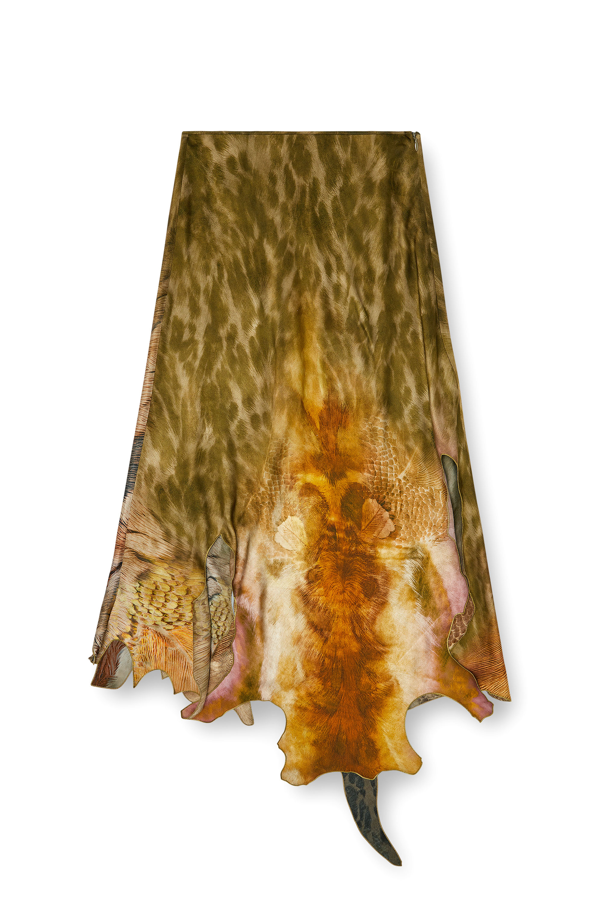 Diesel - O-TORN, Falda larga asim&eacute;trica de sat&eacute;n estampado Mujer in ToBeDefined - 3