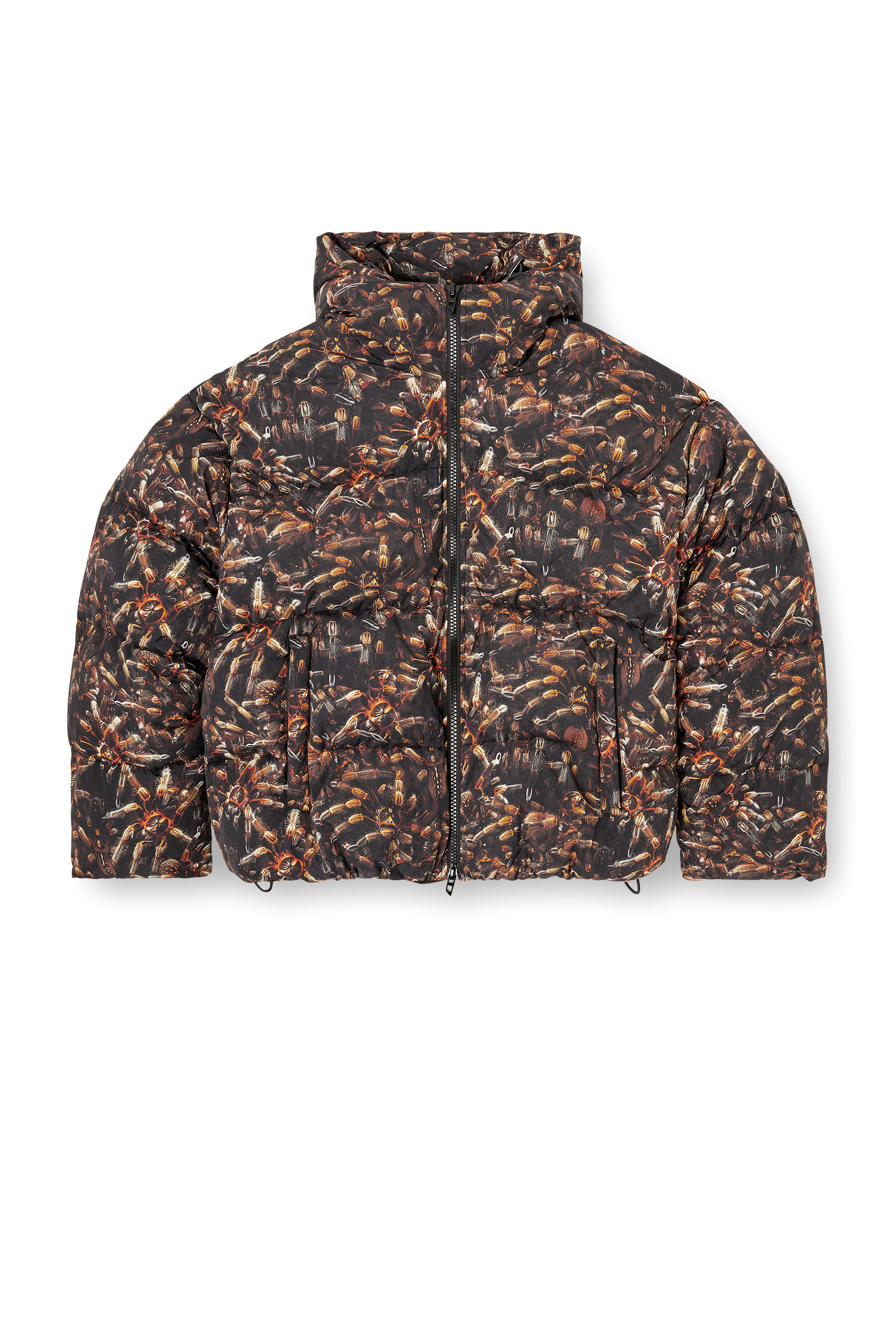 Diesel - W-SPIDER, Chaqueta de plumón con capucha con estampado de araña Hombre in Multicolor - 2