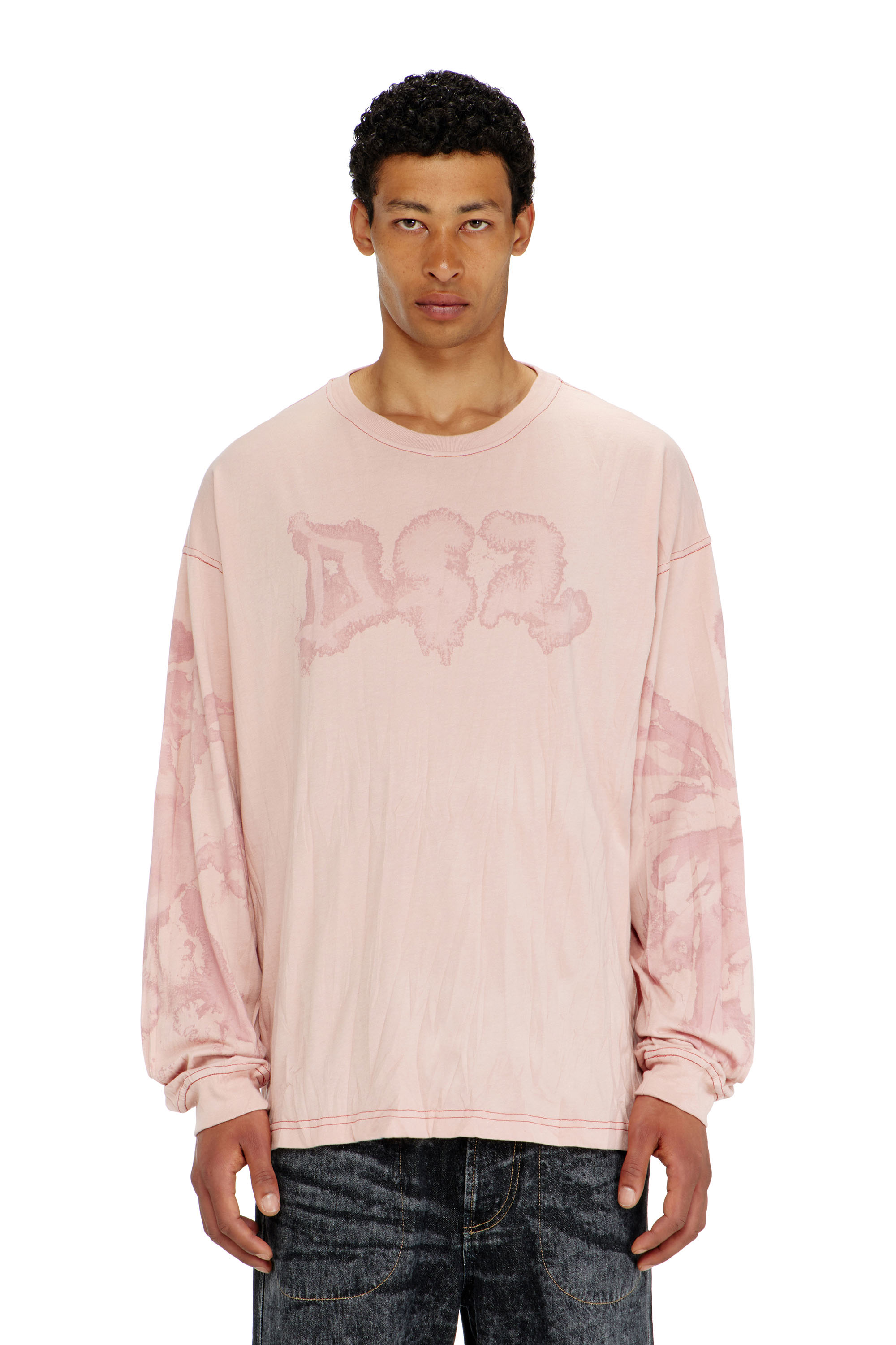 Diesel - T-BOXT-LS-AA4, Camiseta relaxed de manga larga con estampado irregular Hombre in ToBeDefined - 1