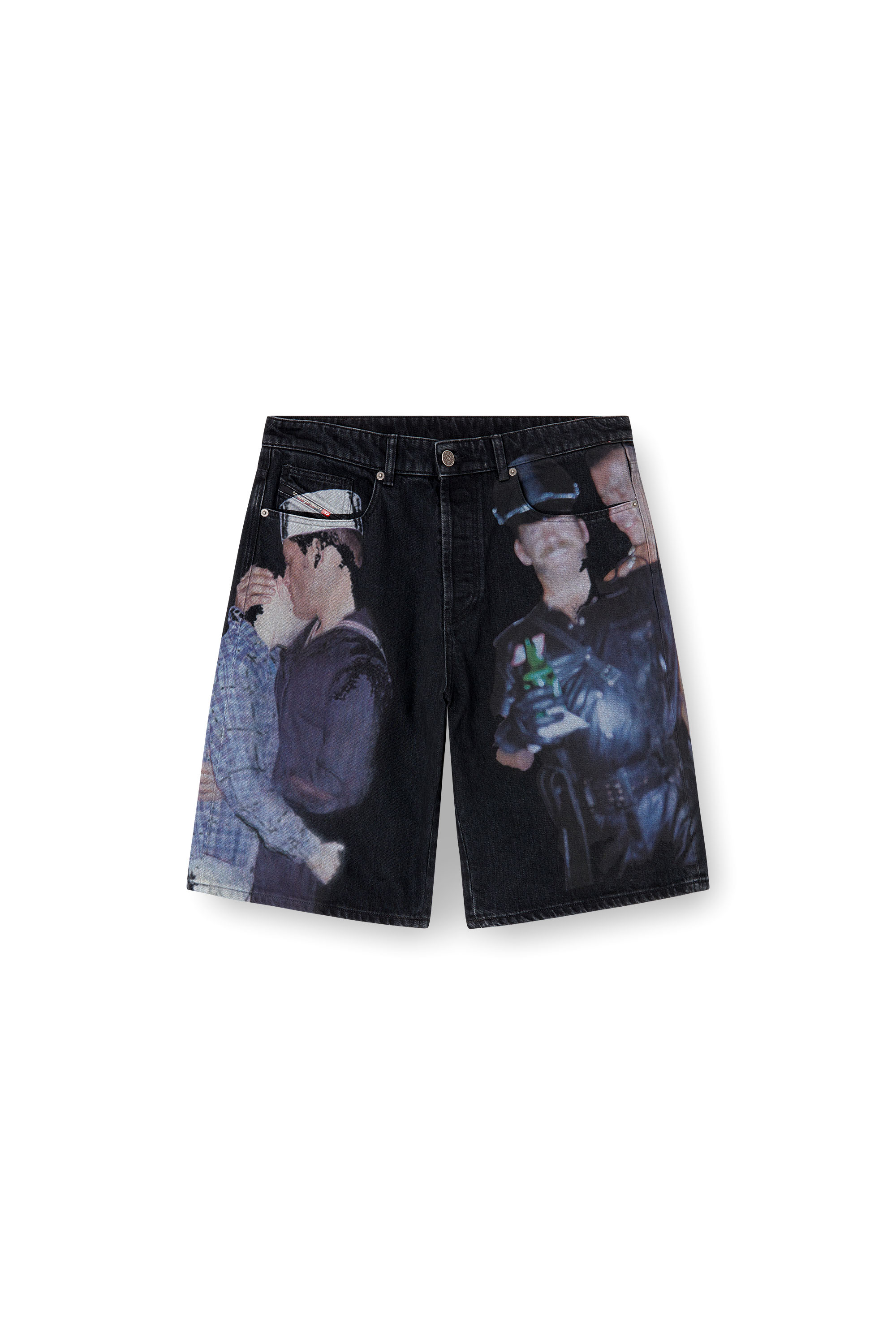 Diesel - PR-D-RIXFORD-S, Pantalones cortos de denim con estampado multicolor Unisex in Negro - 6