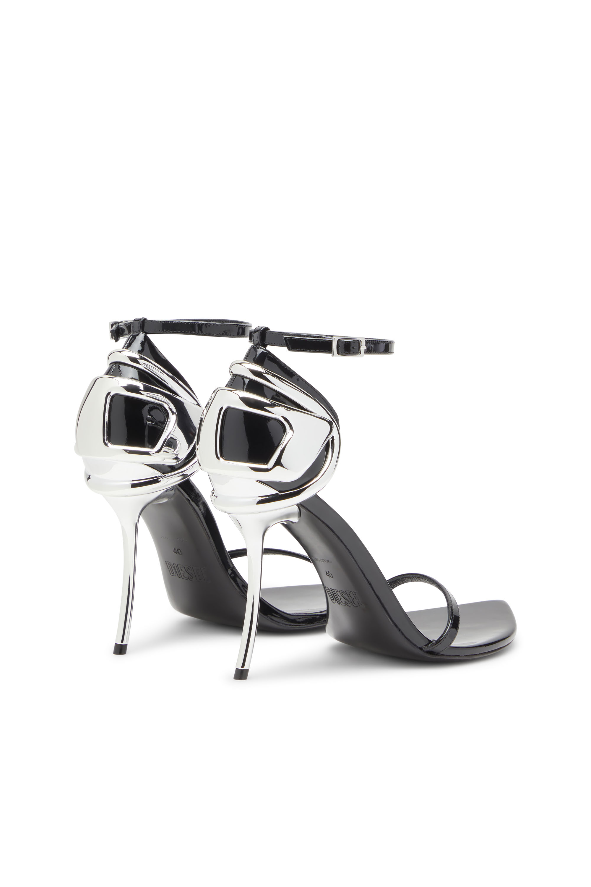 D-TEN&HALF SANDAL, Negro Diesel - D-TEN&HALF SANDAL, D-Ten&Half-Sandalias con tacones de aguja en charol y satén Mujer in Negro - 3