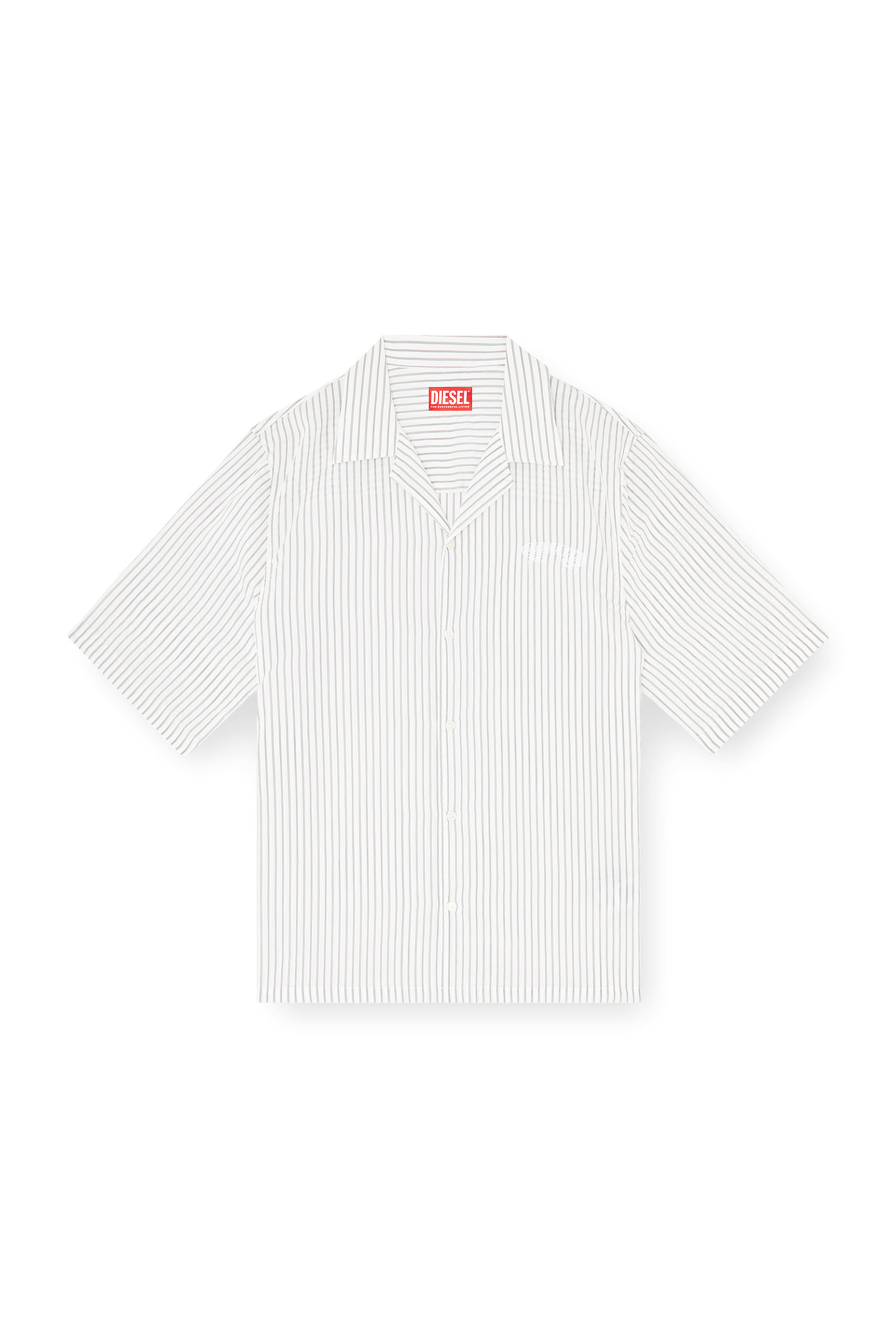 Diesel - S-MAC-EFBV, Camisa de manga corta en modal de rayas finas Hombre in Multicolor - 3