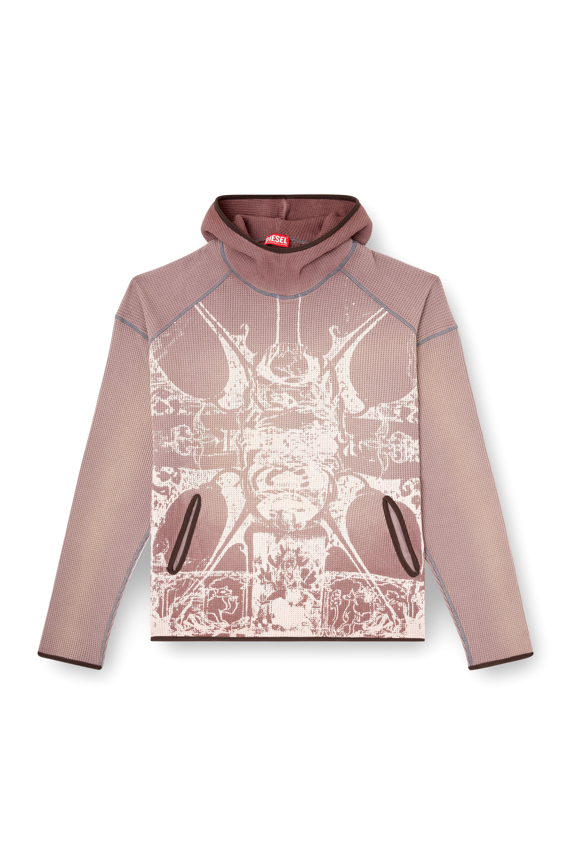 Diesel - S-WAF-HOOD-NEW, Sudadera con capucha desteñida y estampado gráfico Hombre in ToBeDefined - 3