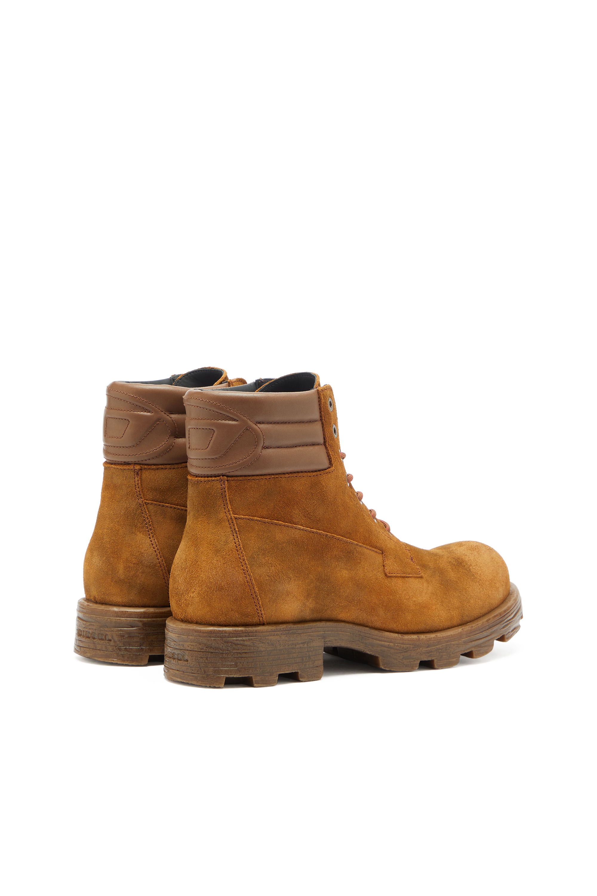 Diesel - D-HAMMER LACE UP, D-Hammer - Botas combat de ante y piel Hombre in Marr&oacute;n - 3