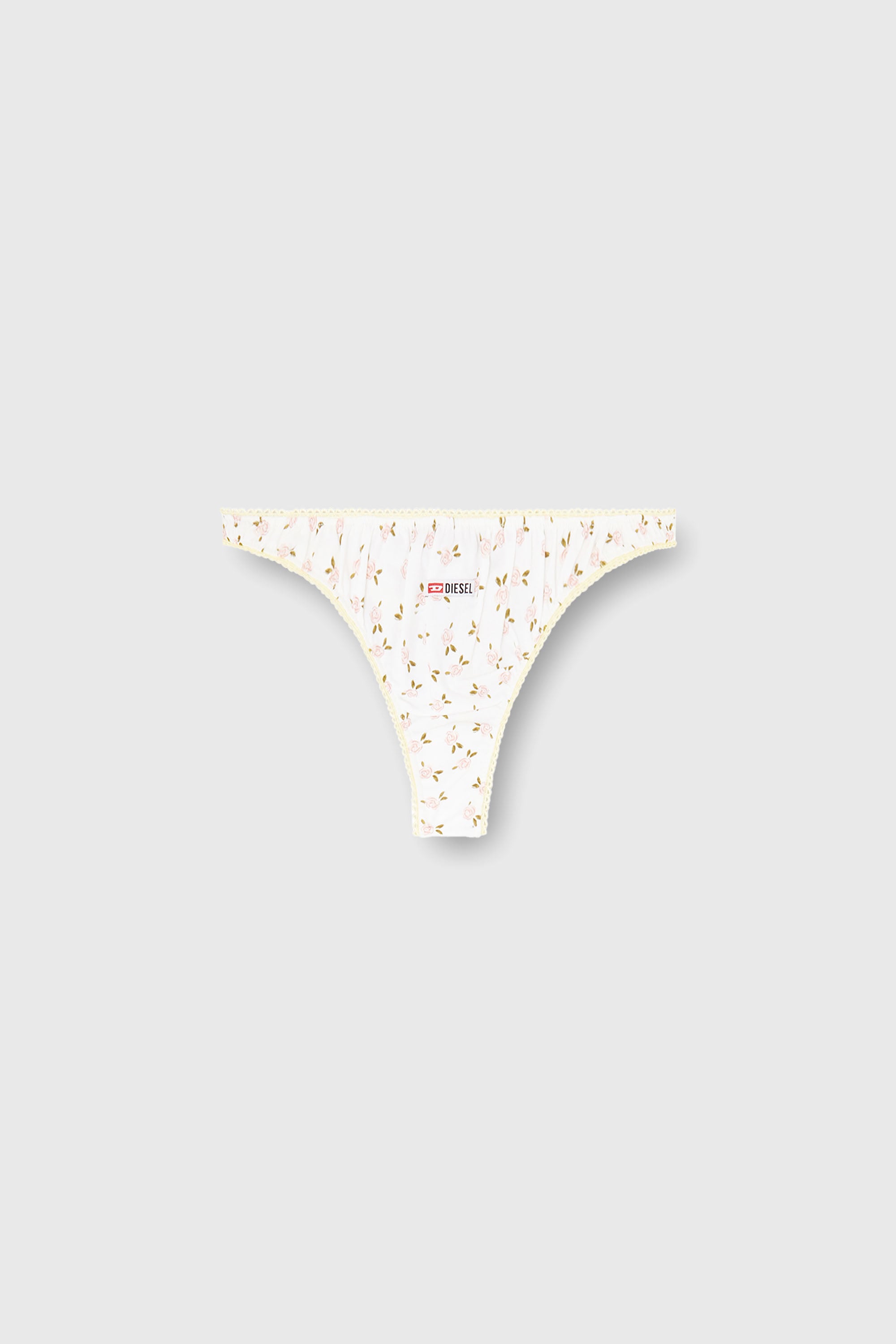 Diesel - ALEXIS-D-CORE, Tanga de algod&oacute;n con estampado floral all-over Mujer in Blanco - 2