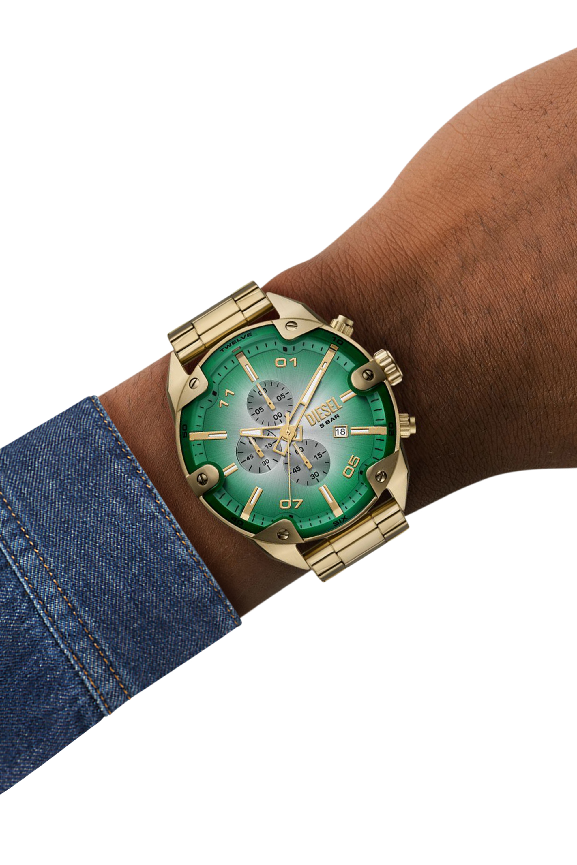 Diesel - DZ4685 WATCH, Reloj Spiked de acero inoxidable Hombre in Dorado - 4