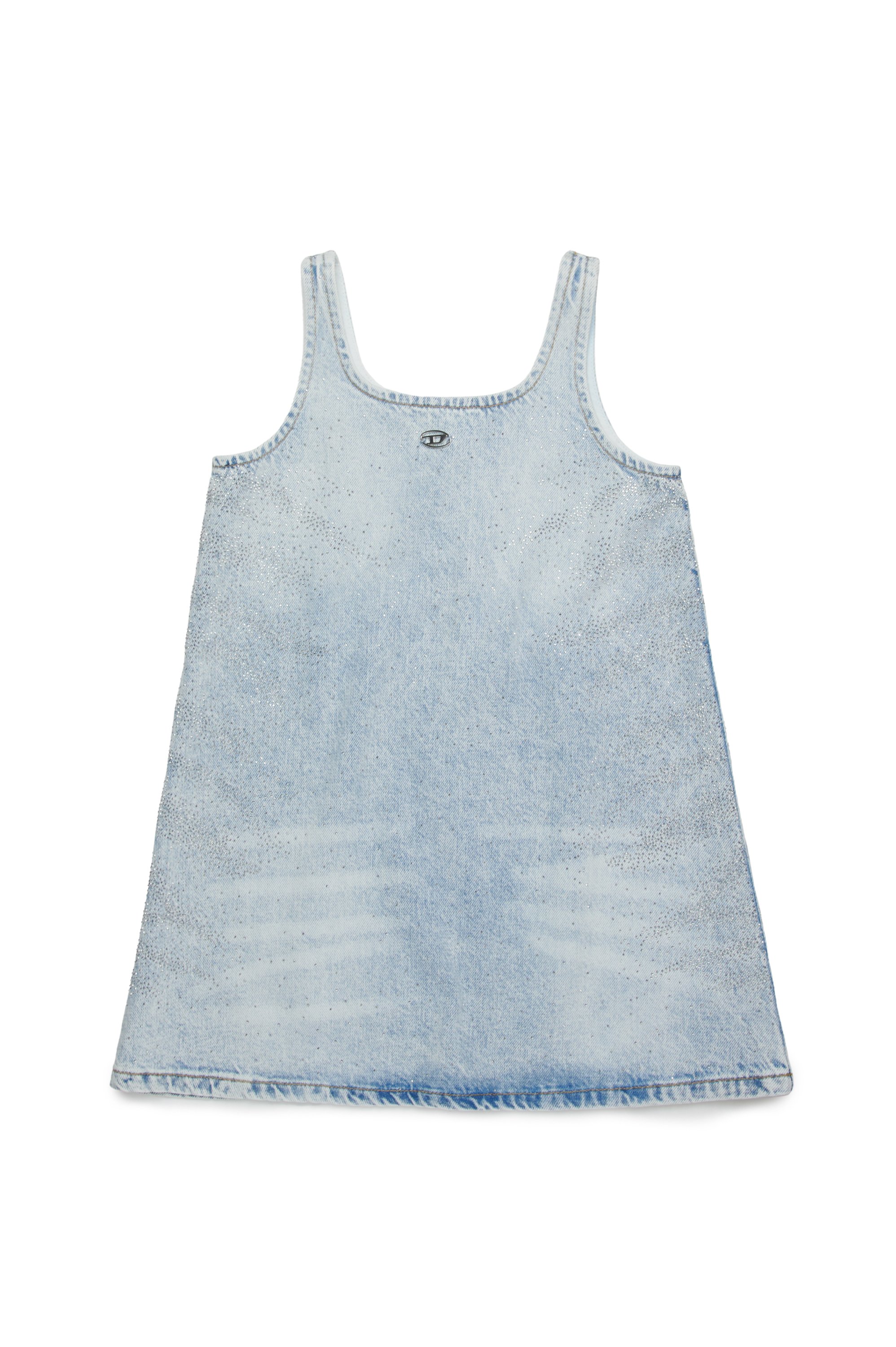 Diesel - DORY, Vestido de denim con microdiamantes Mujer in Azul marino - 1