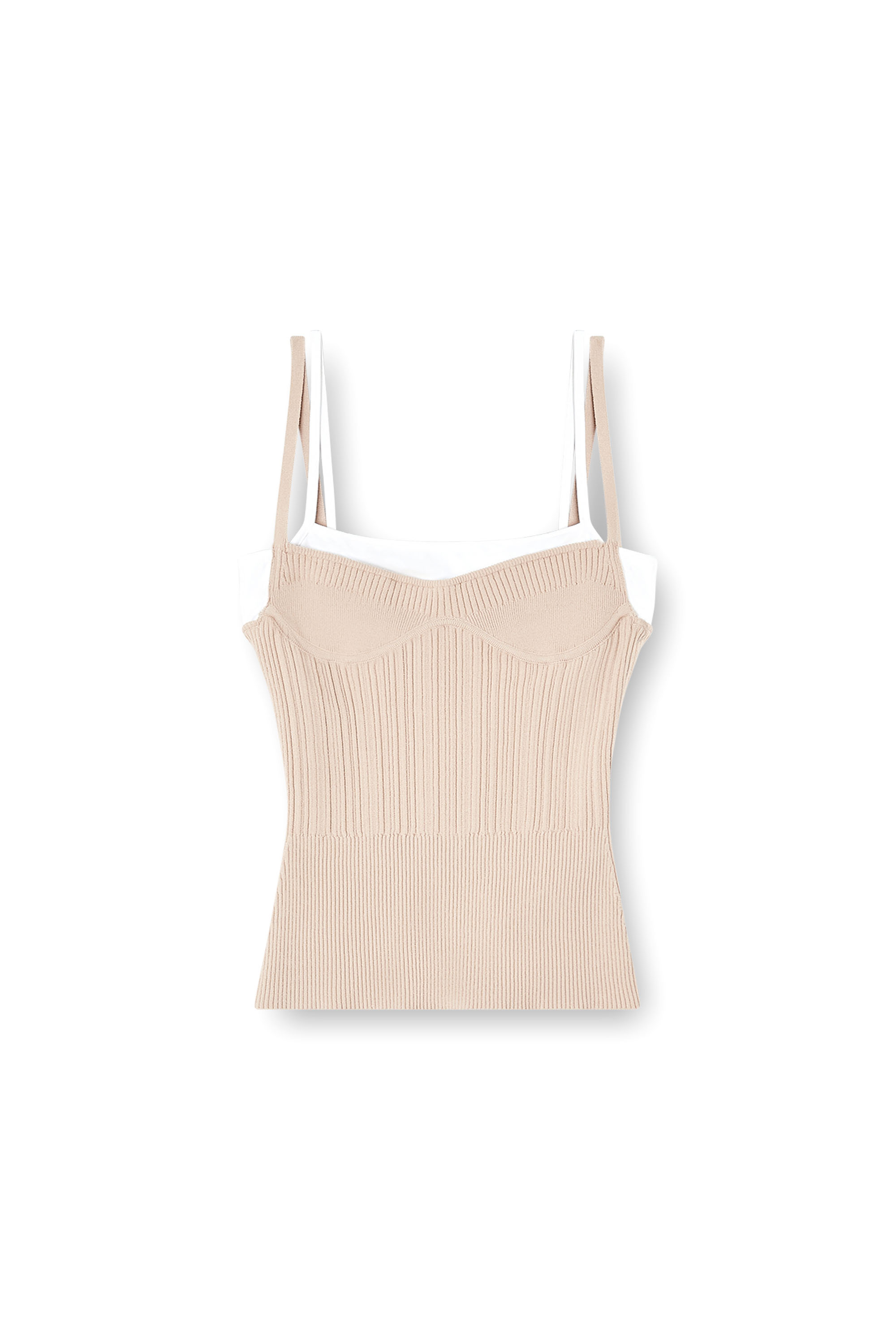 Diesel - M-ZARRINA, Top de tirantes en punto acanalado con capas Mujer in Rosa - 2