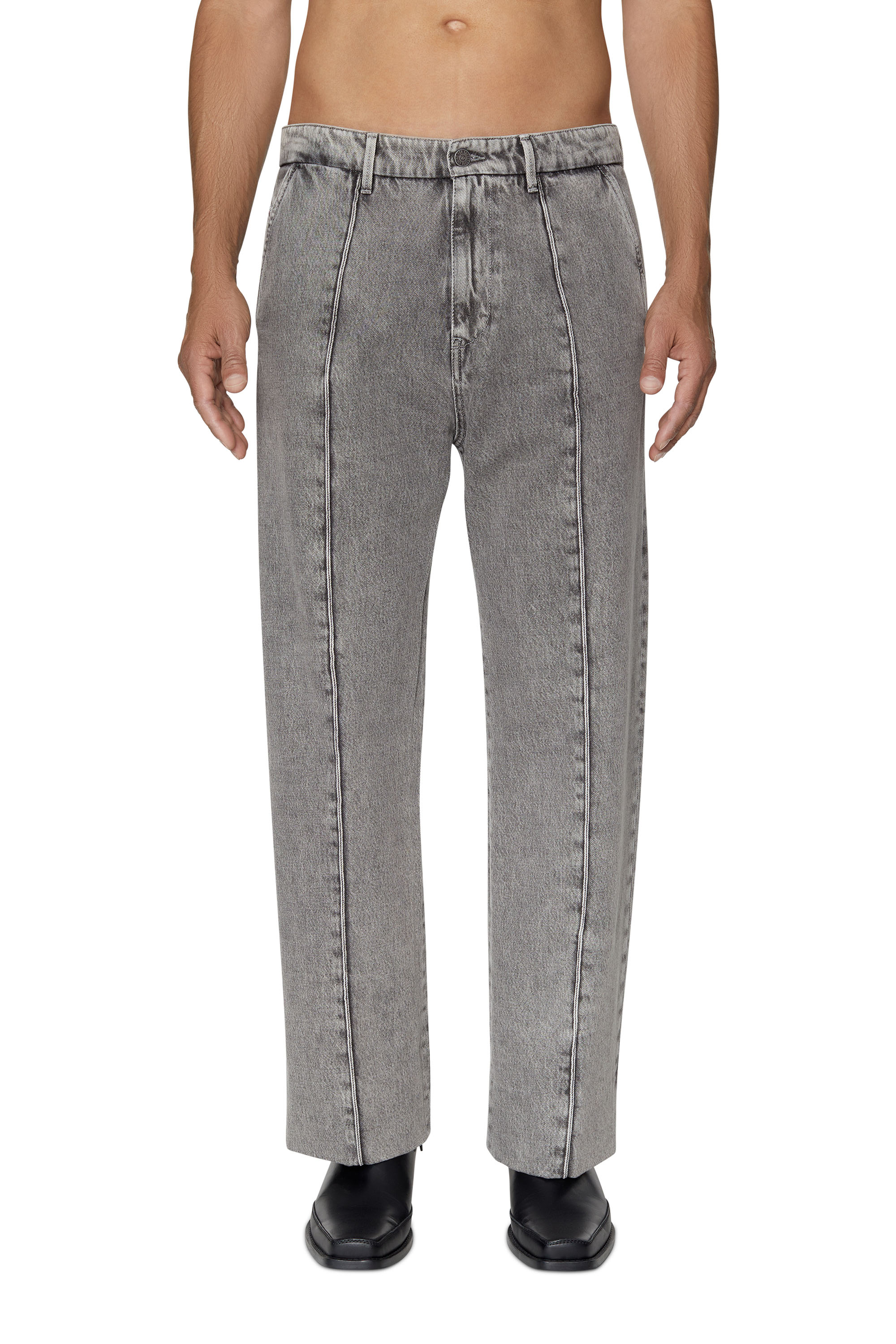 Diesel - D-Chino-Work 0IEAA Straight Jeans, Gris Claro - Image 1