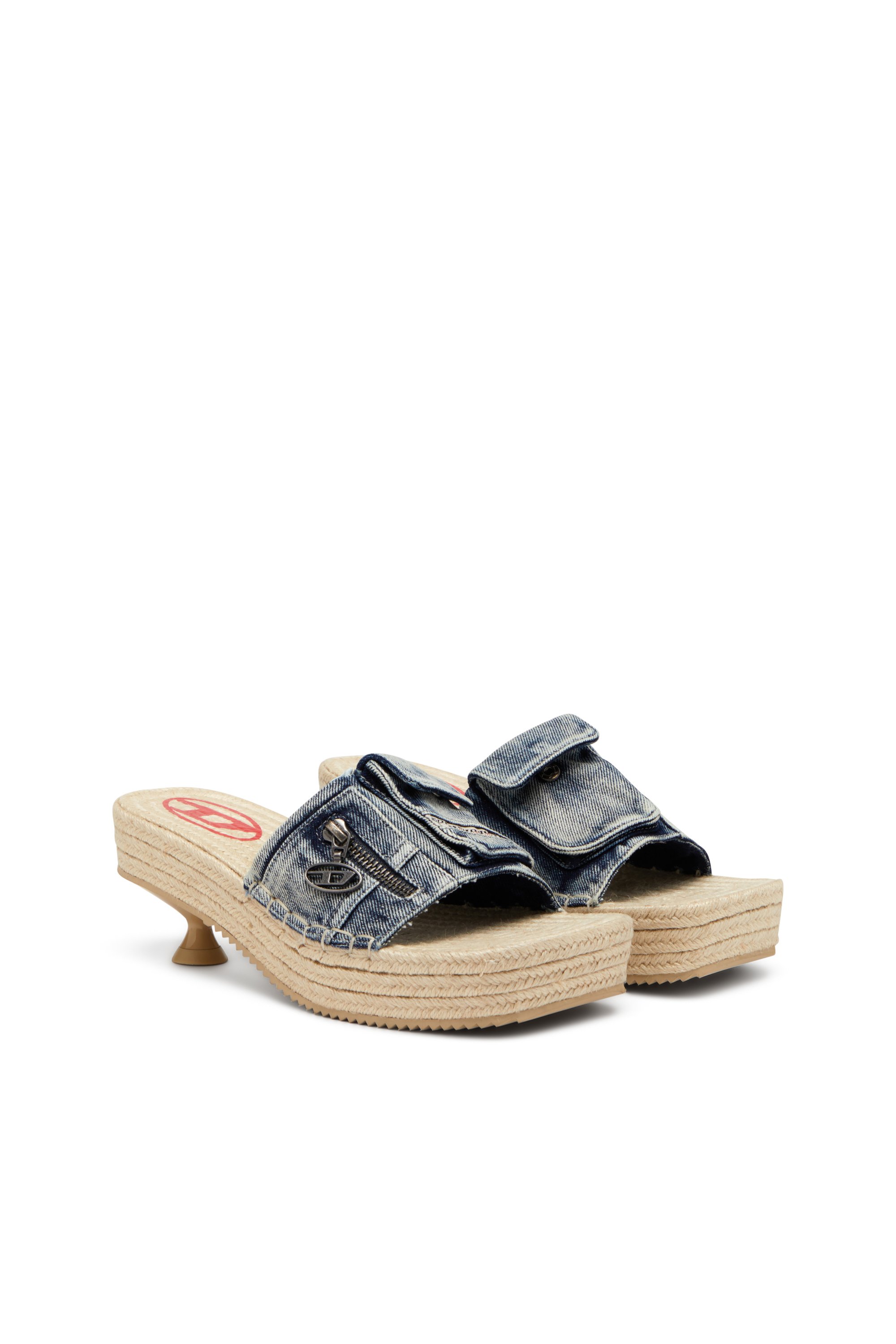 Diesel - D-IBIZA 40 PCK, D-Ibiza-Mocasines de esparto con plataforma y tacón en denim Mujer in Azul marino - 2