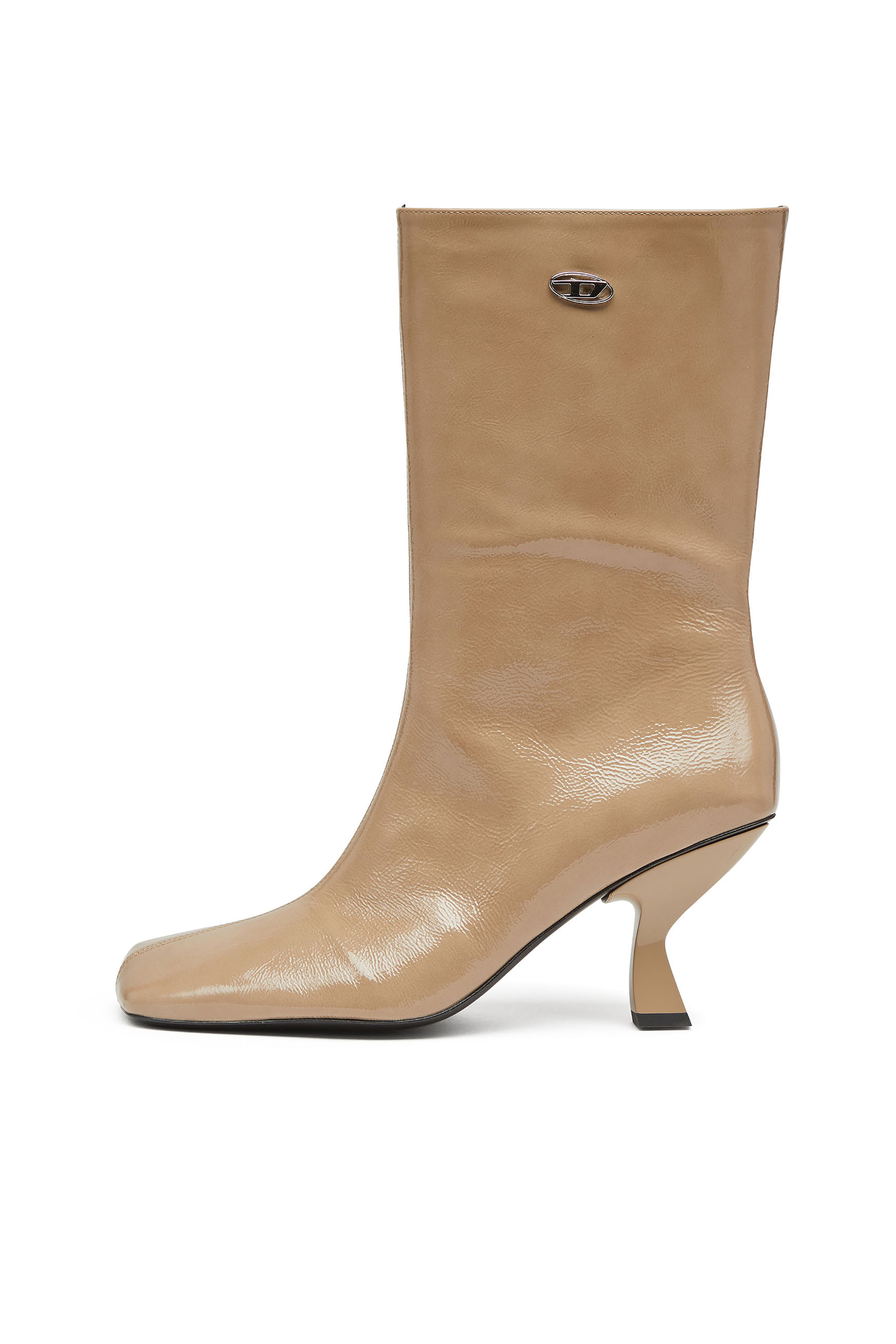 Diesel - D-AMBER TUBE 75, D-Ambar-Botines con efecto naplak y punta cuadrada Mujer in Beige - 2