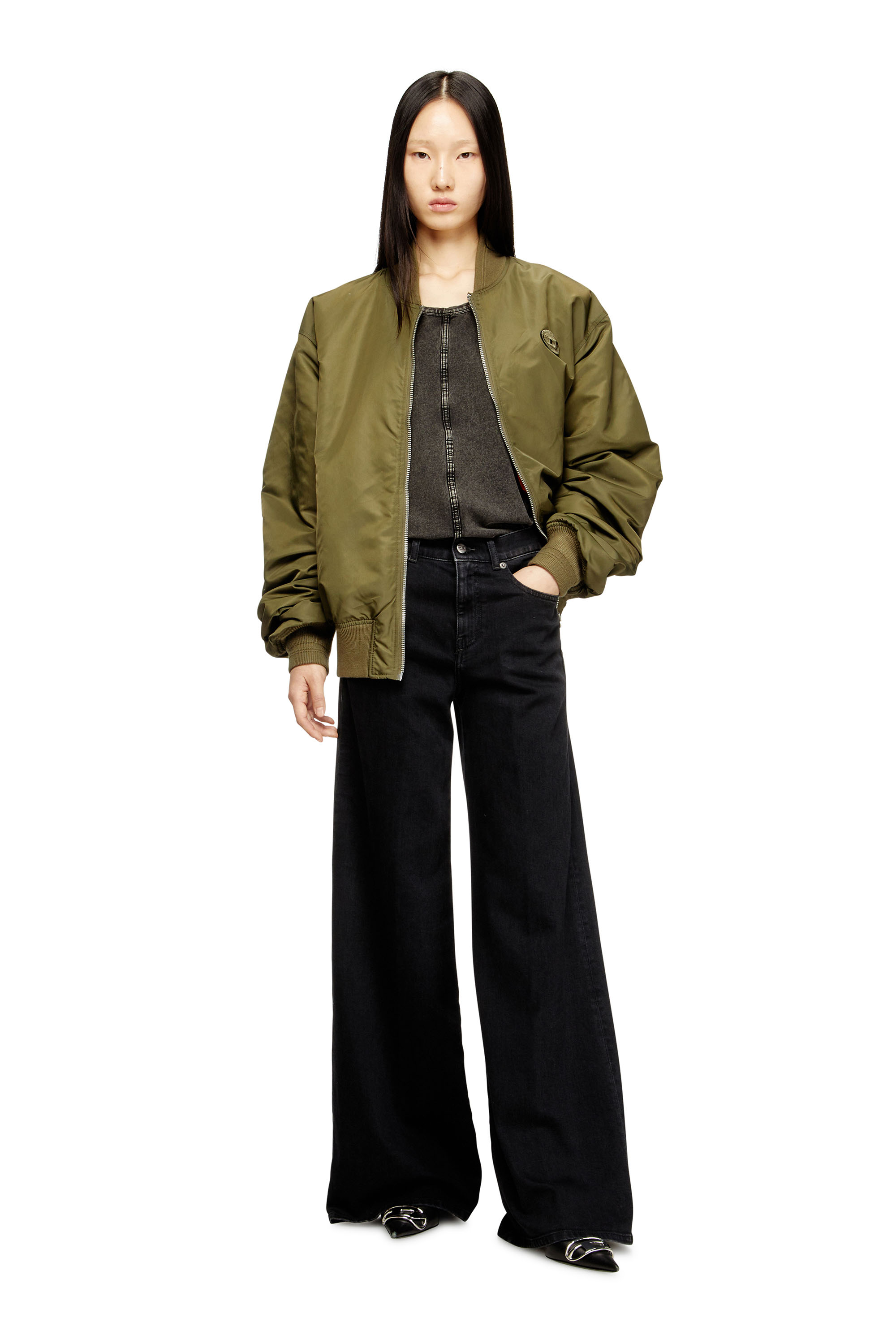 Diesel - Flare Jeans 1978 D-Akemi 09N89 Mujer, Negro/Gris oscuro - 2