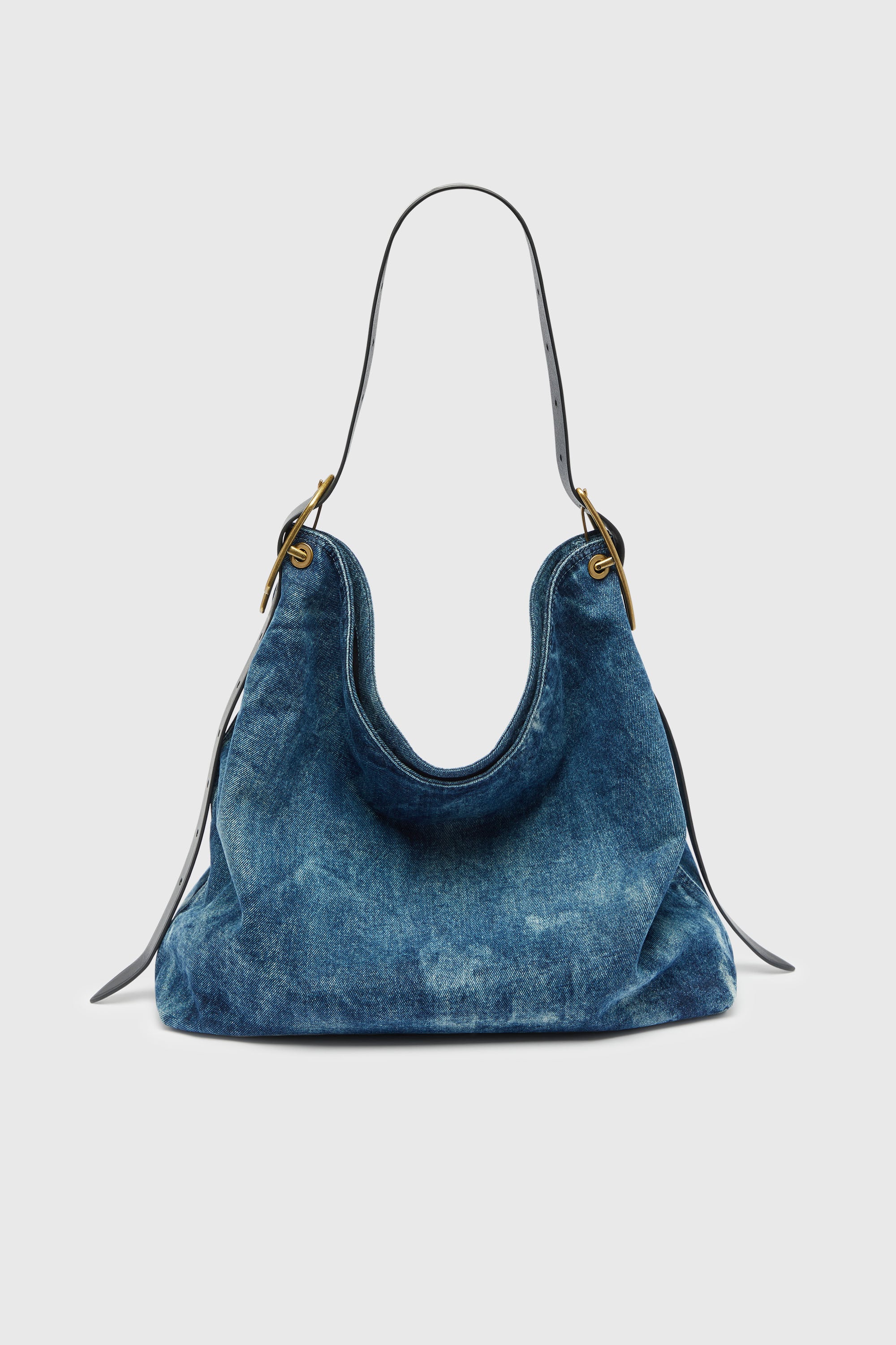 Diesel - D-LINE HOBO L, D-Line-Bolso hobo en denim Mujer in Azul marino - 2