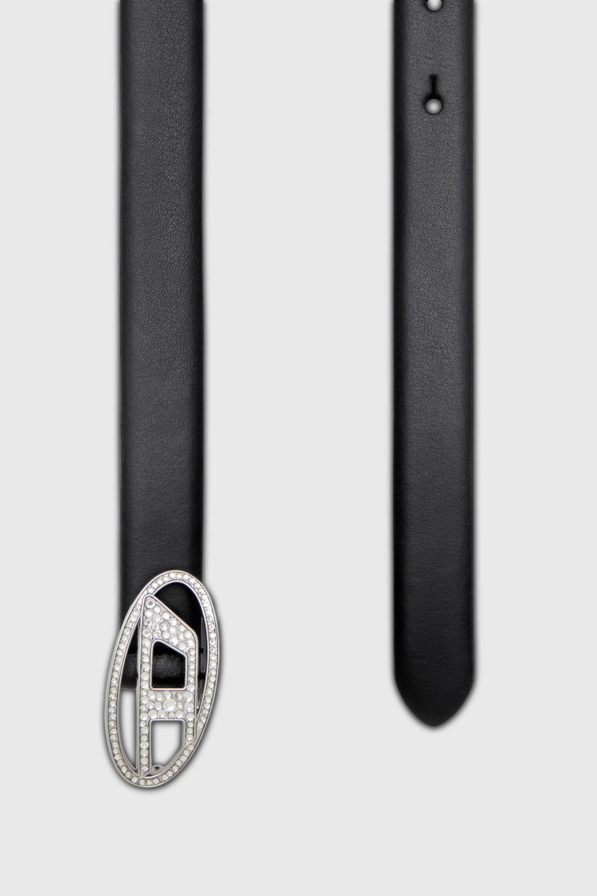 Diesel - B-1DR STRASS 20, Cintur&oacute;n 1.9 cm fino de cuero delgado con hebilla de cristal Mujer in Negro - 2