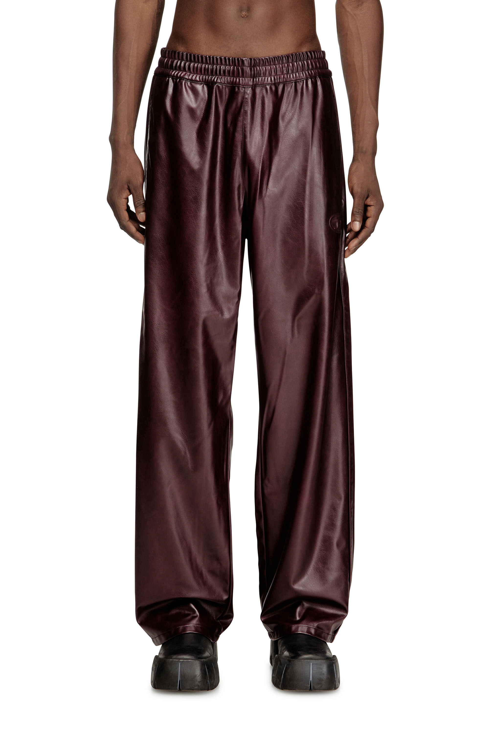 Diesel - FR-P-ARTEN, Pantalones con logotipo en burgundy Hombre in Rojo - 1