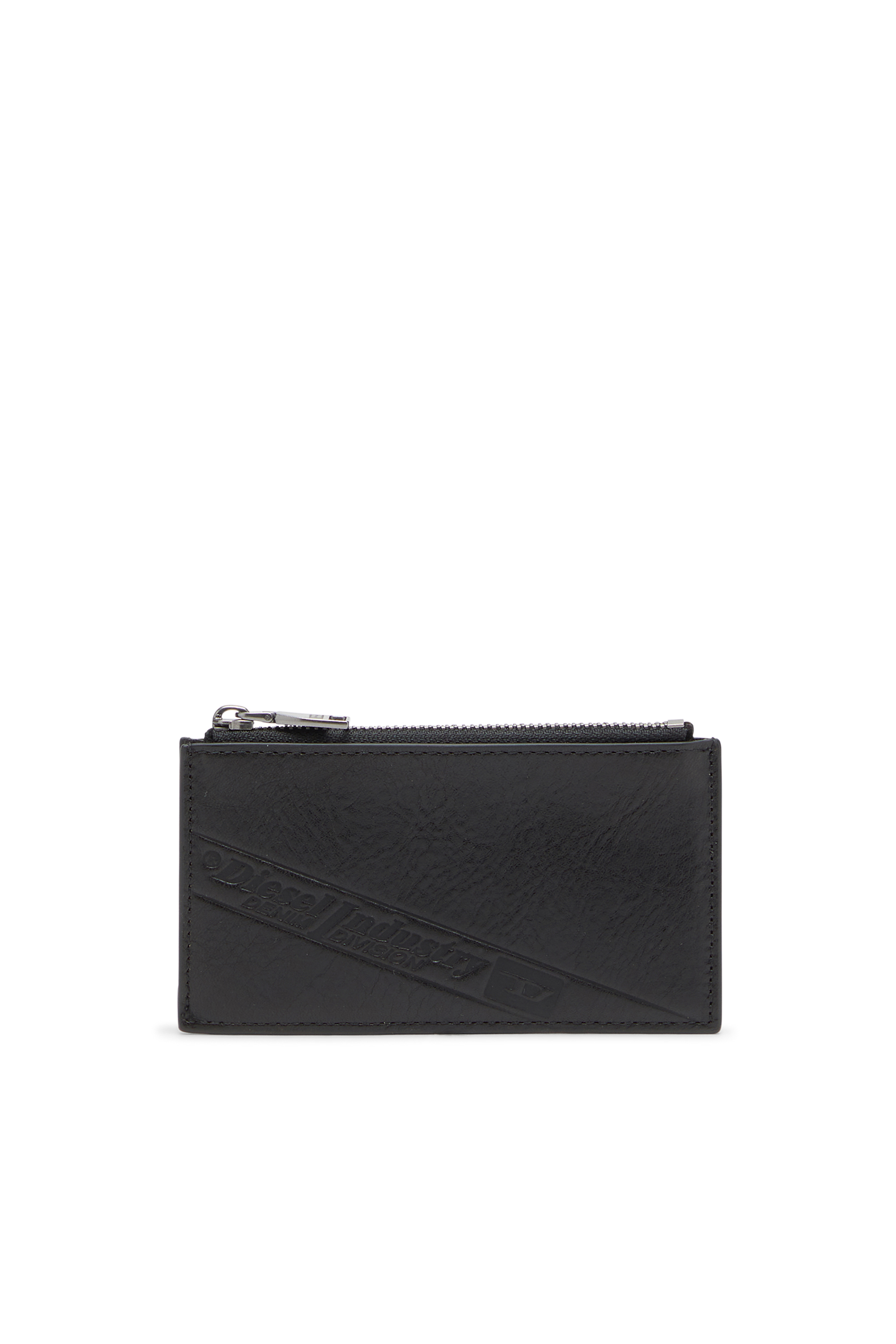 Diesel - FLAG-D CARD HOLDER III, Tarjetero de cuero con cierre de cremallera Hombre in Negro - 1