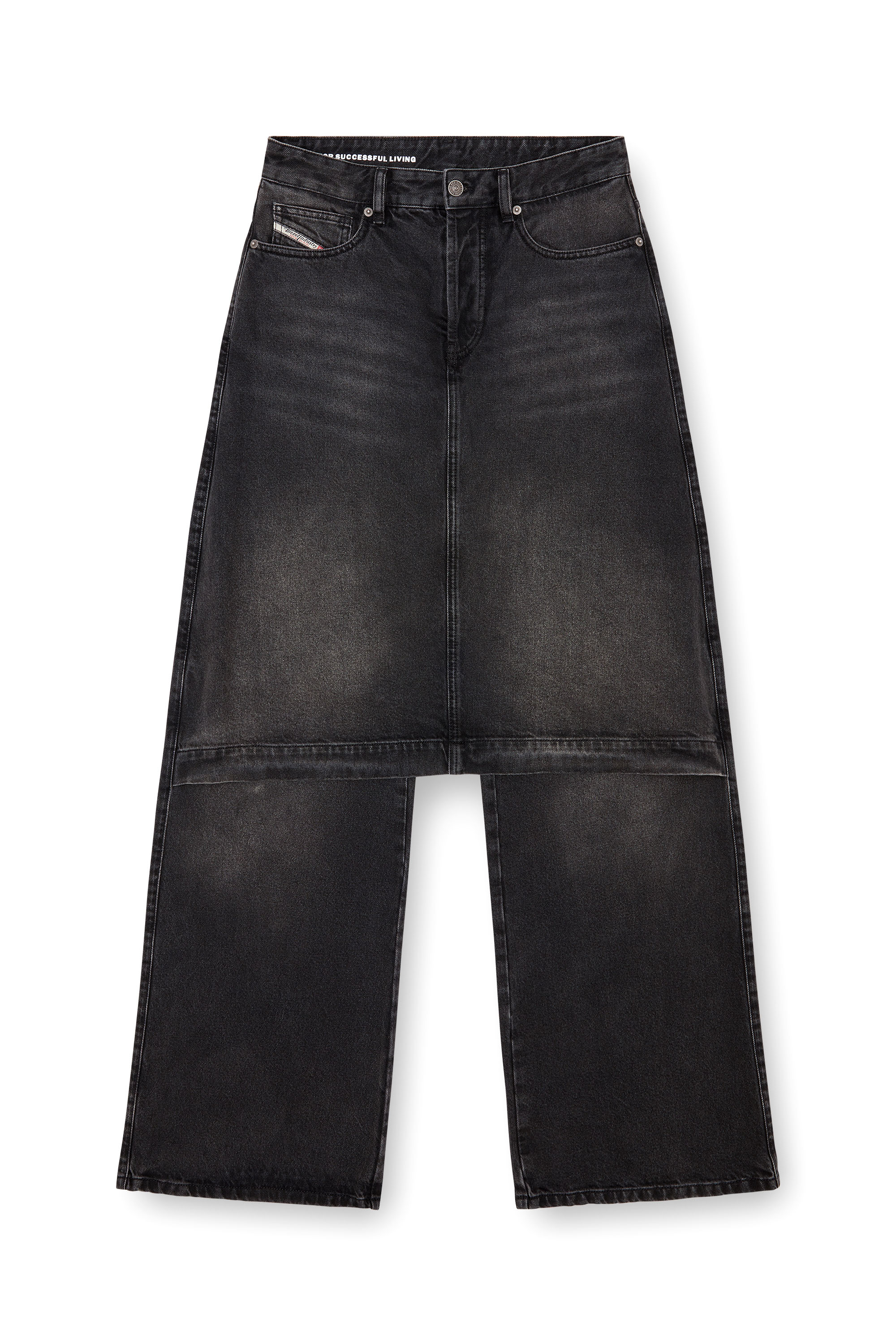 Diesel - Straight Jeans D-Syren 0CBDG Mujer, Negro/Gris oscuro - 5