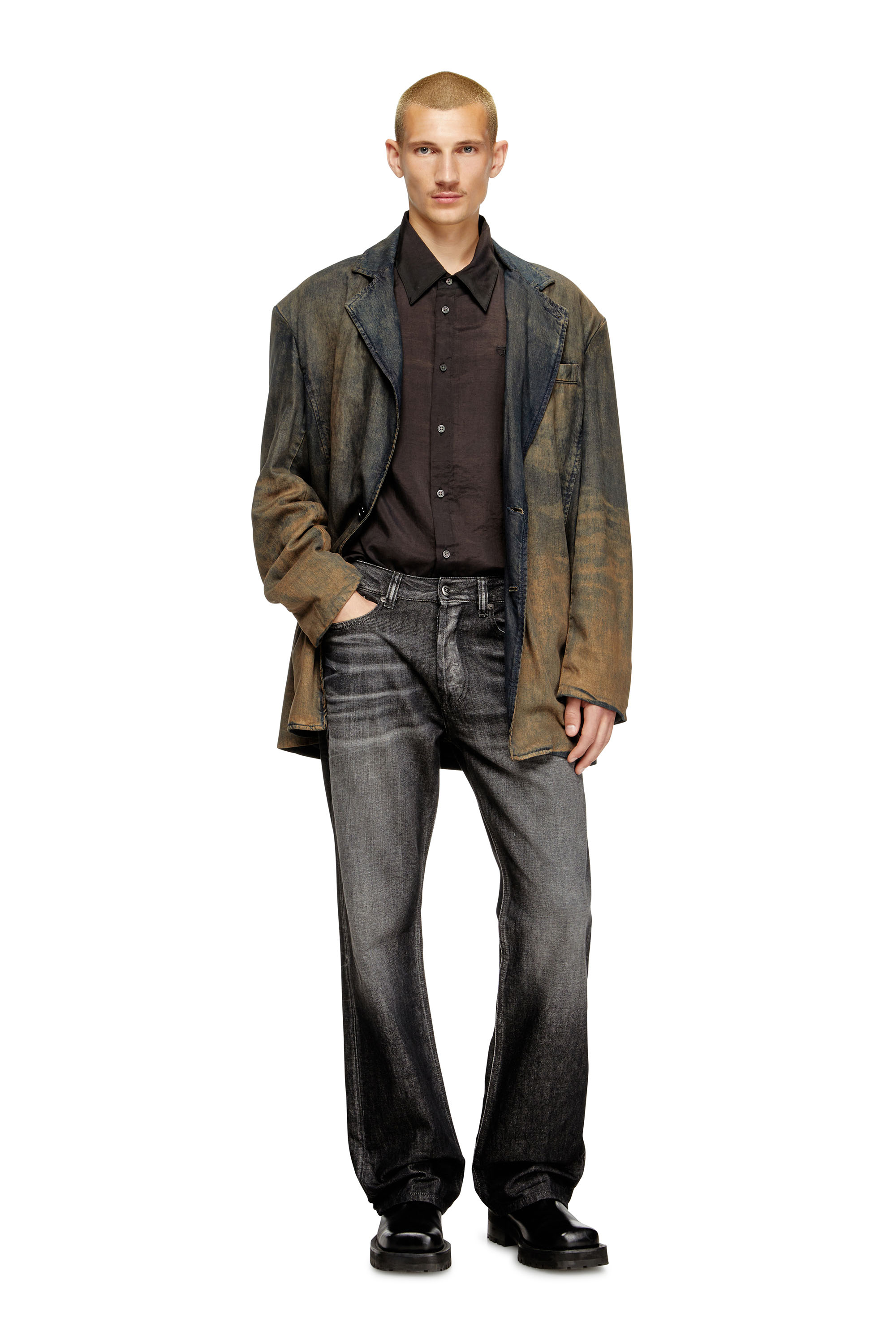 Diesel - Relaxed Jeans 1980 D-Eeper 09M63 Hombre, Negro/Gris oscuro - 2