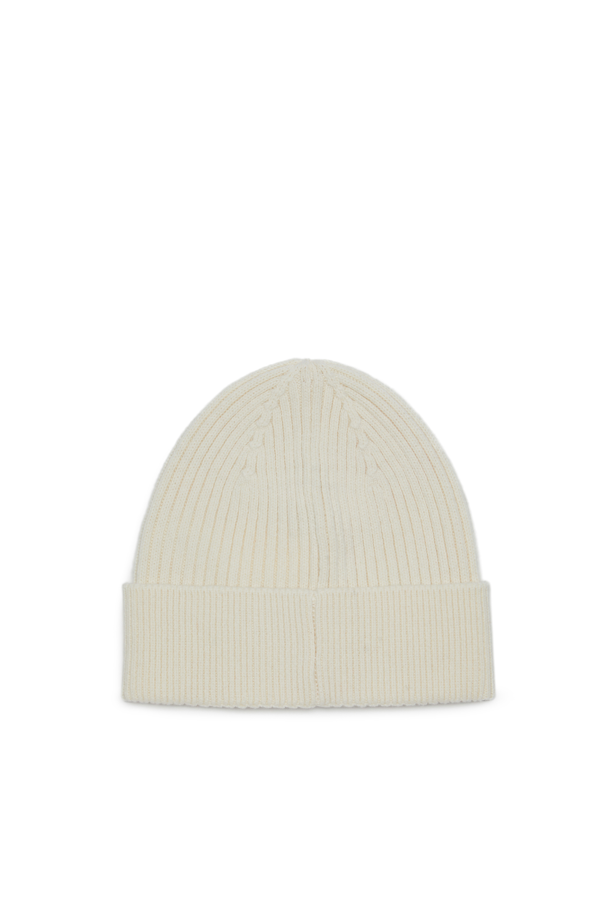 Diesel - K-CODER-H 2X2, Gorro en canalé con parche de logotipo Unisex in Blanco - 2