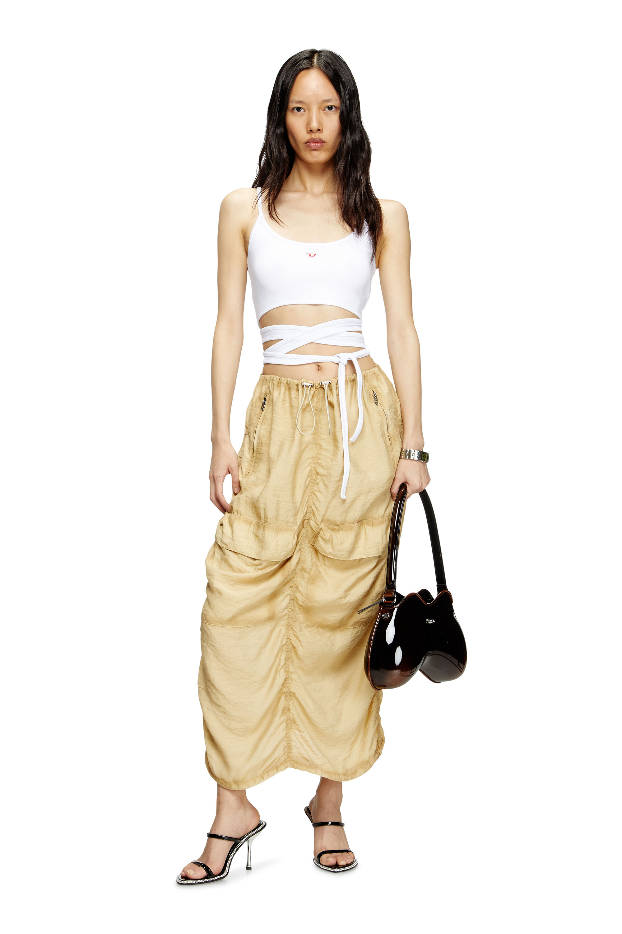 Diesel - T-LEYA-TAIL, Camiseta sin mangas con lazos para envolver Mujer in Blanco - 1