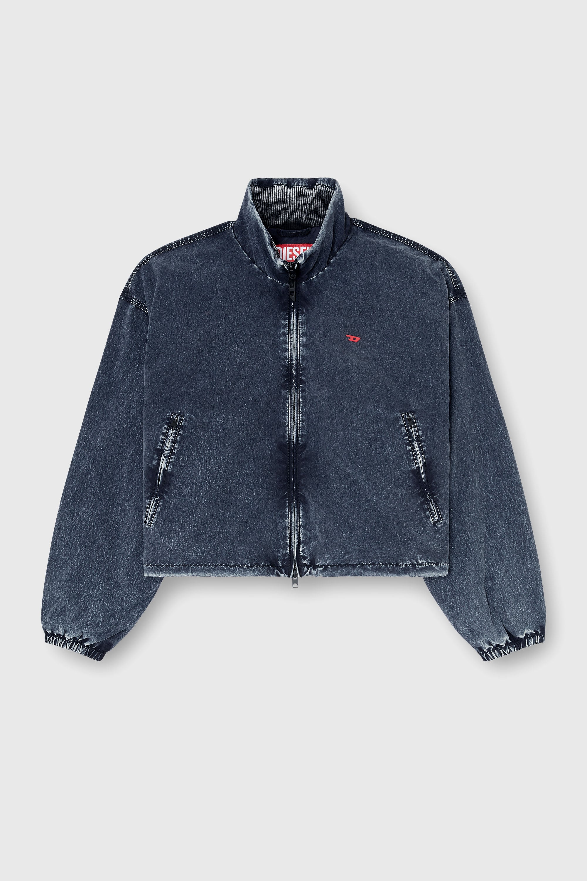 Diesel - G-LEAMER, Chaqueta cortavientos en taslan acid-wash Mujer in Azul marino - 2