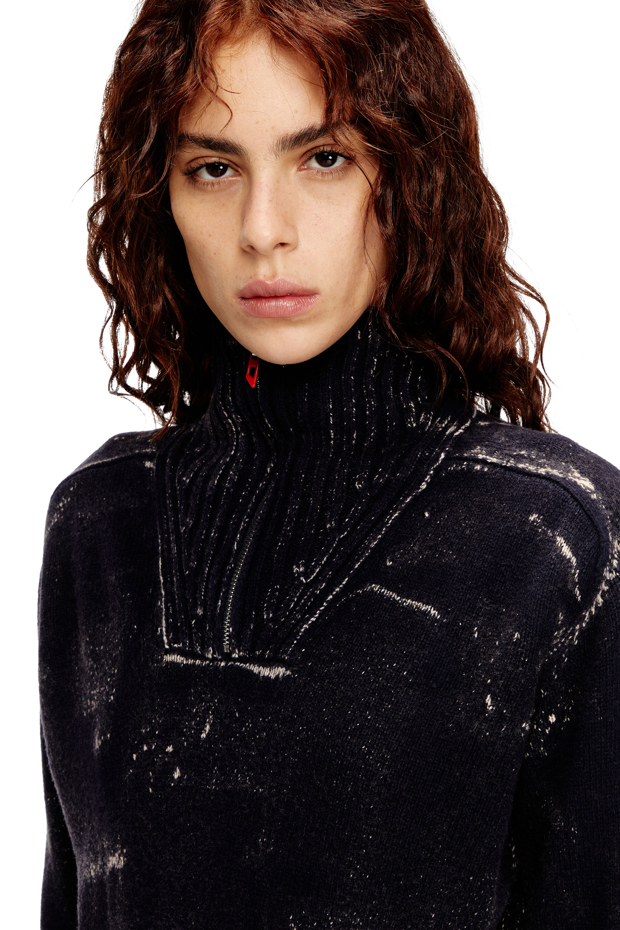 Diesel - M-MARCELLE, Vestido midi en tejido de punto mezcla de lana tratada Mujer in Negro - 5