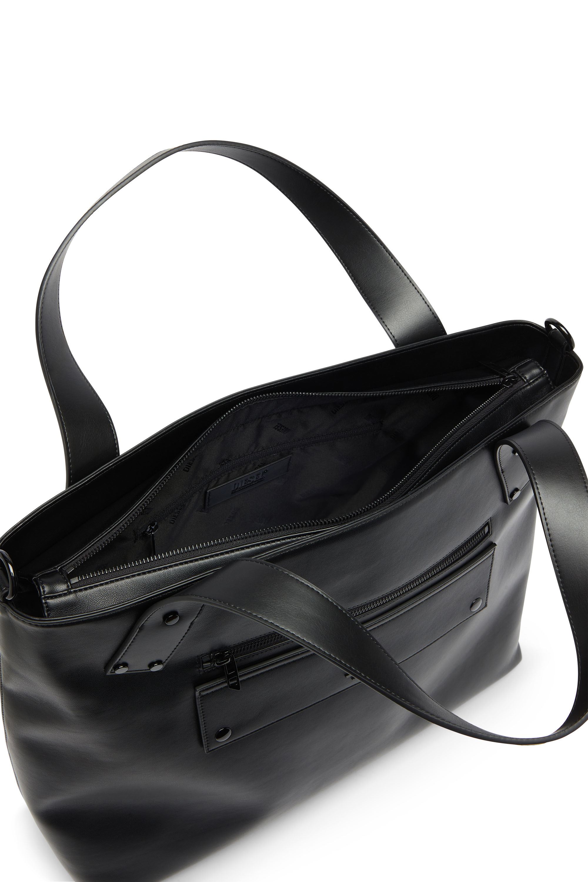 Diesel - RIVET-D TOTE E\W, Rivet-D -  Bolso shopping con cremallera y bolsillo con solapa Hombre in Negro - 3