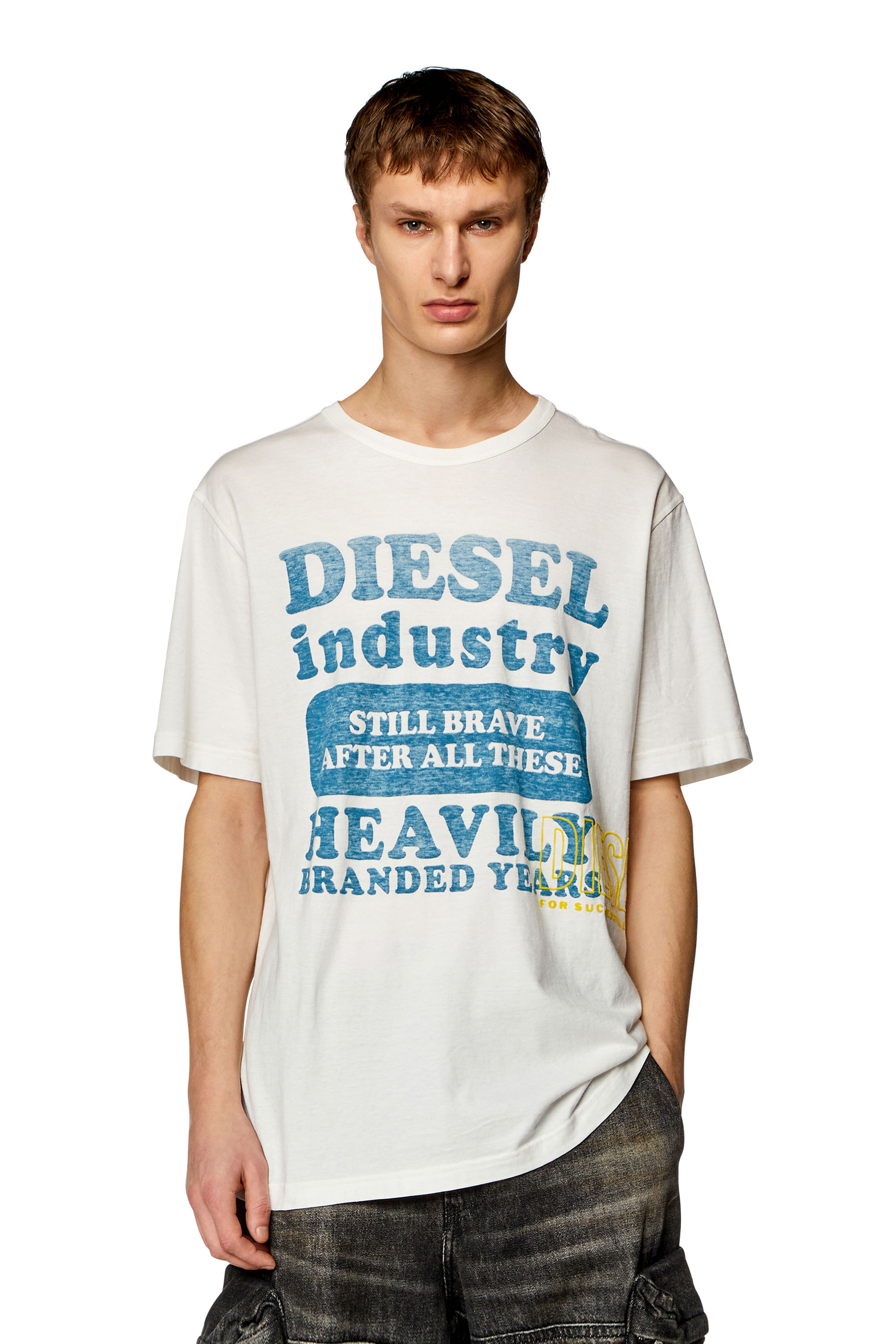 Diesel - T-JUST-N9, Hombre Camiseta con estampado del logotipo de revés in Blanco - Image 1