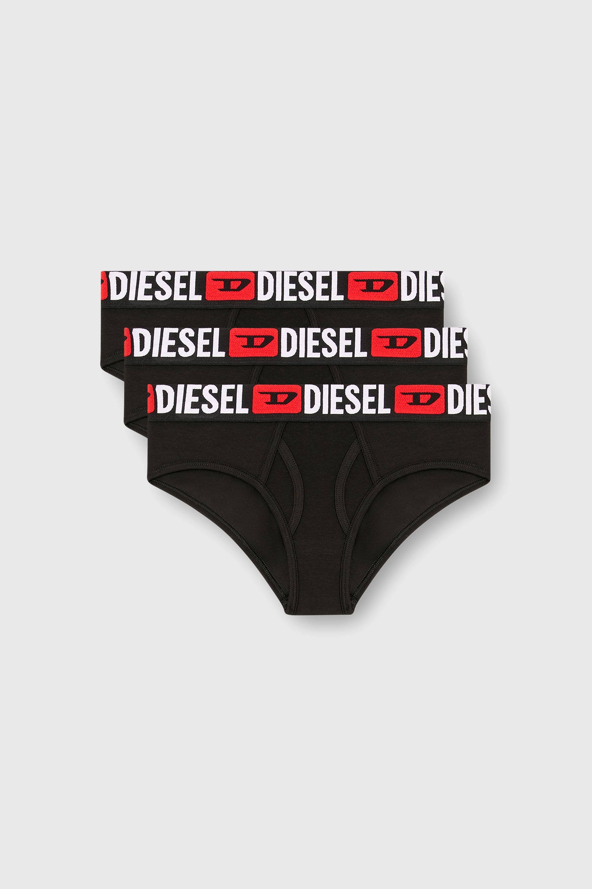 Diesel - OXY-D-CORE-3PACK, Paquete de tres bragas con cintura con logotipo grande Mujer in Negro - 1