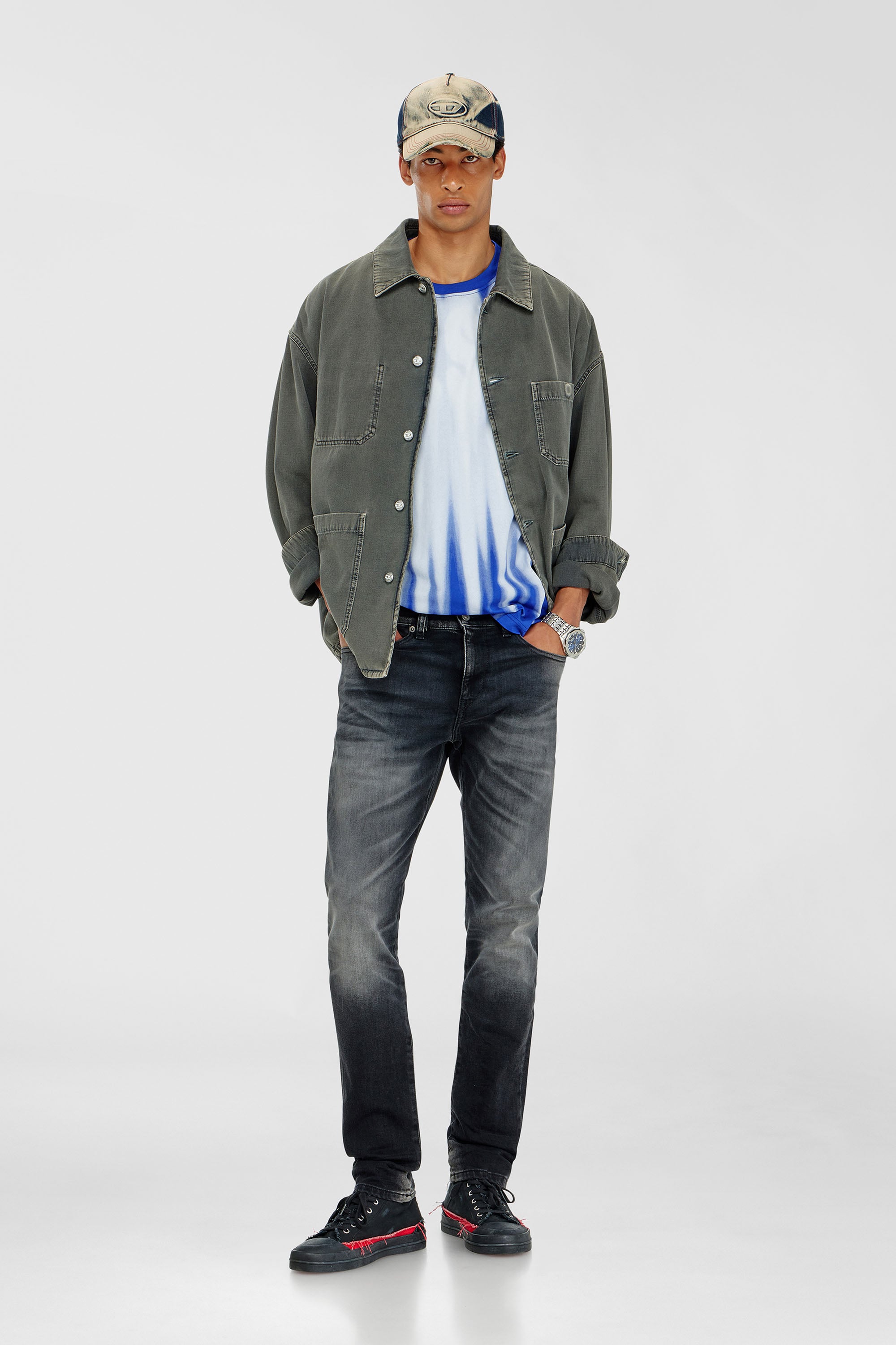 Diesel - Slim Jeans 2019 D-Strukt 09P38 Hombre, Negro/Gris oscuro - 1