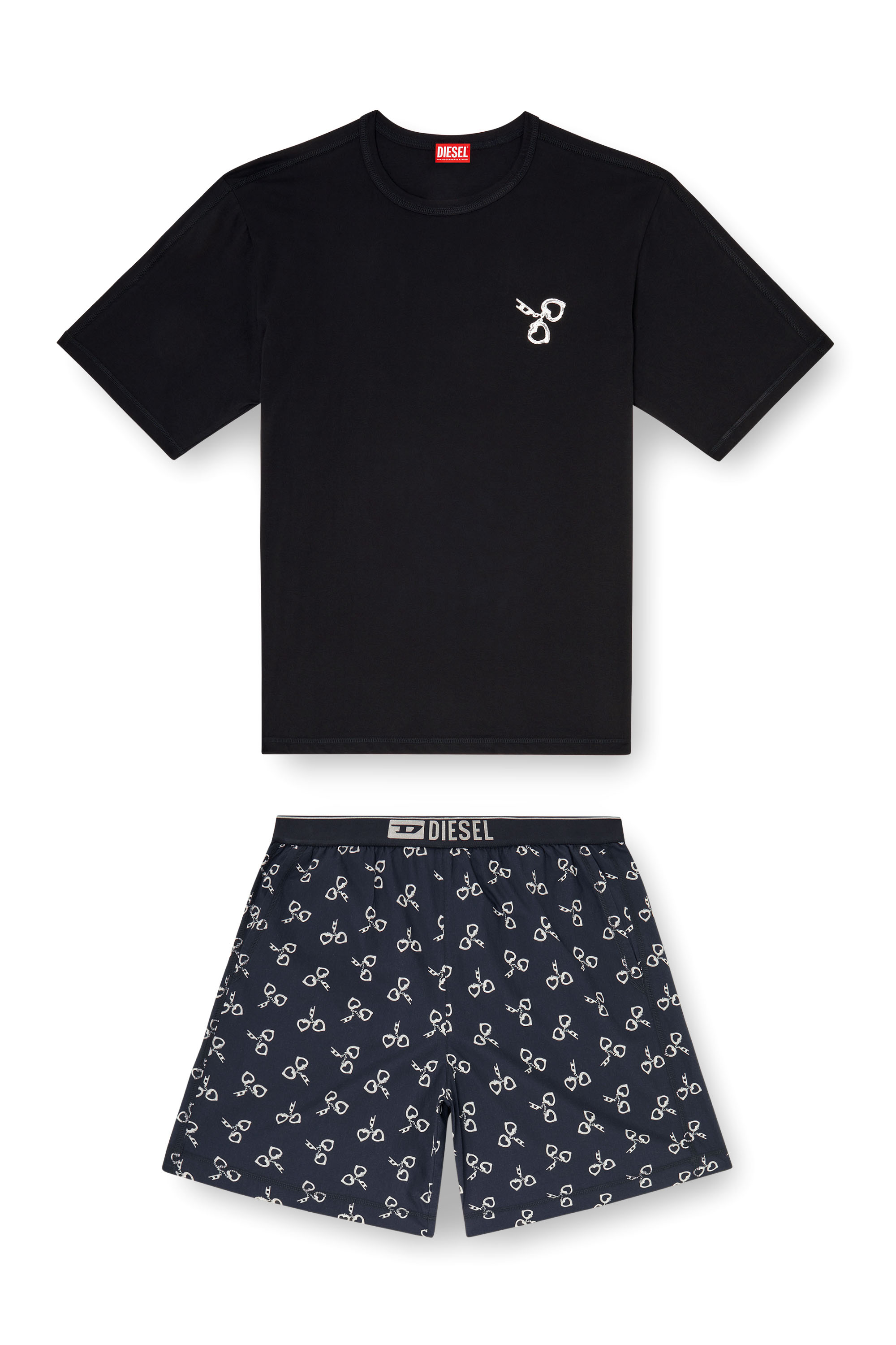 Diesel - KIT-JAMES-D-BOX, Pijama de algod&oacute;n con estampado de esposas Hombre in ToBeDefined - 2
