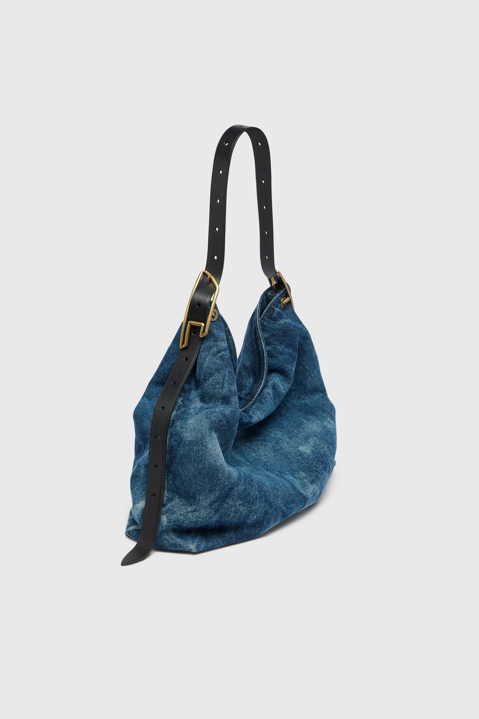 Diesel - D-LINE HOBO L, D-Line-Bolso hobo en denim Mujer in Azul marino - 1