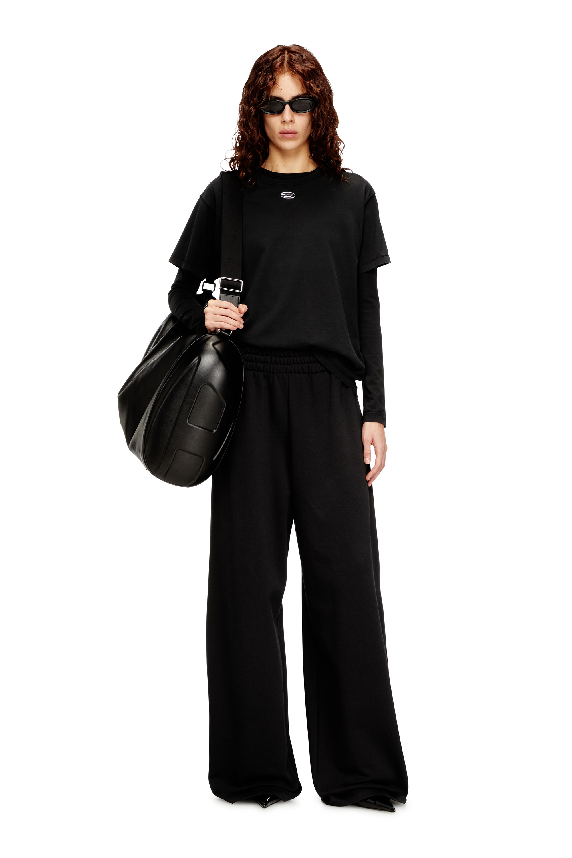 Diesel - P-ZENIA-OD, Pantalones holgados con cintura el&aacute;stica Mujer in Negro - 2