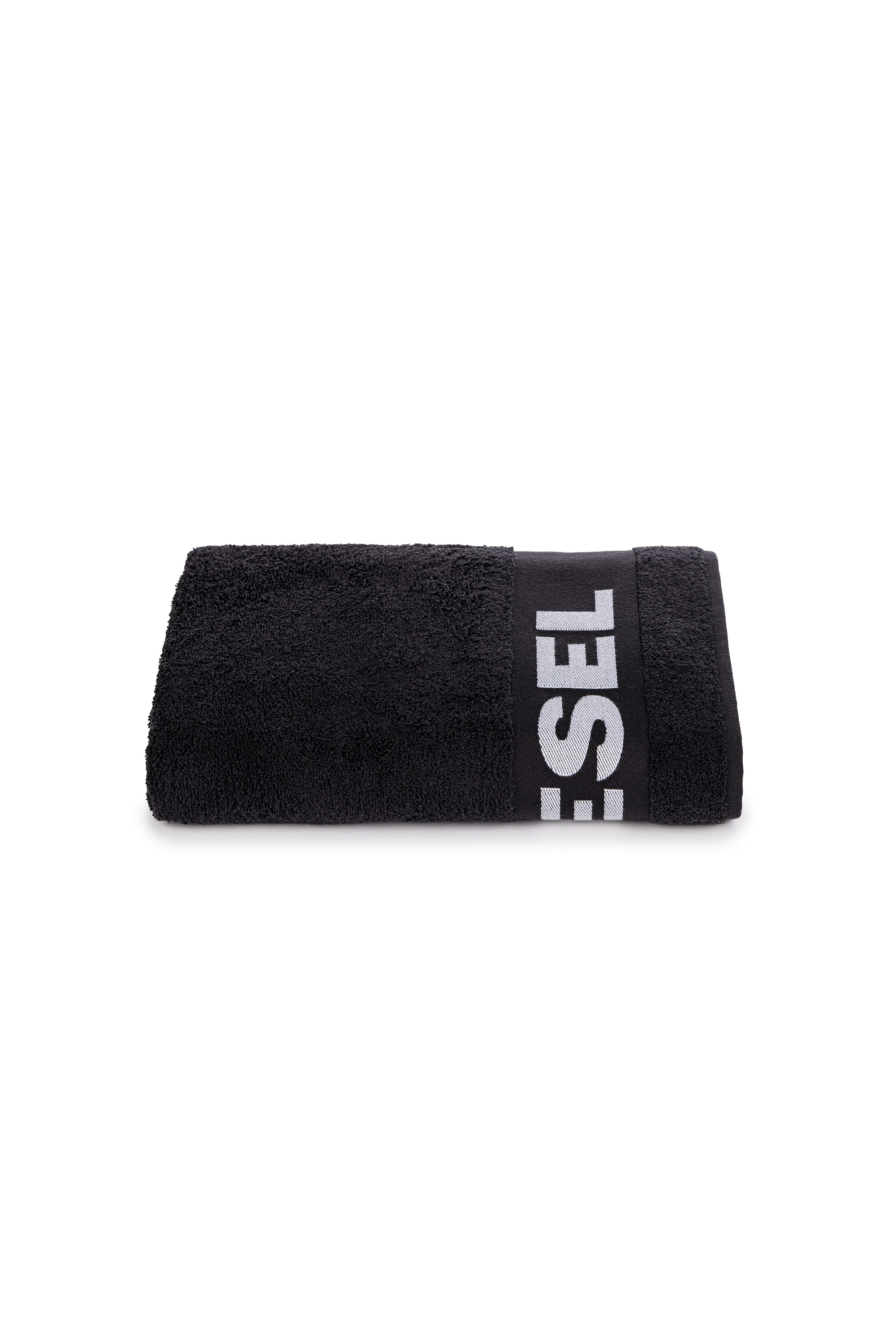 Diesel - 1015215 LOGO-COTTON TOWEL 100X180 BLACK, Toalla de Felpa de Algod&oacute;n con Logotipo Unisex in Negro - 1