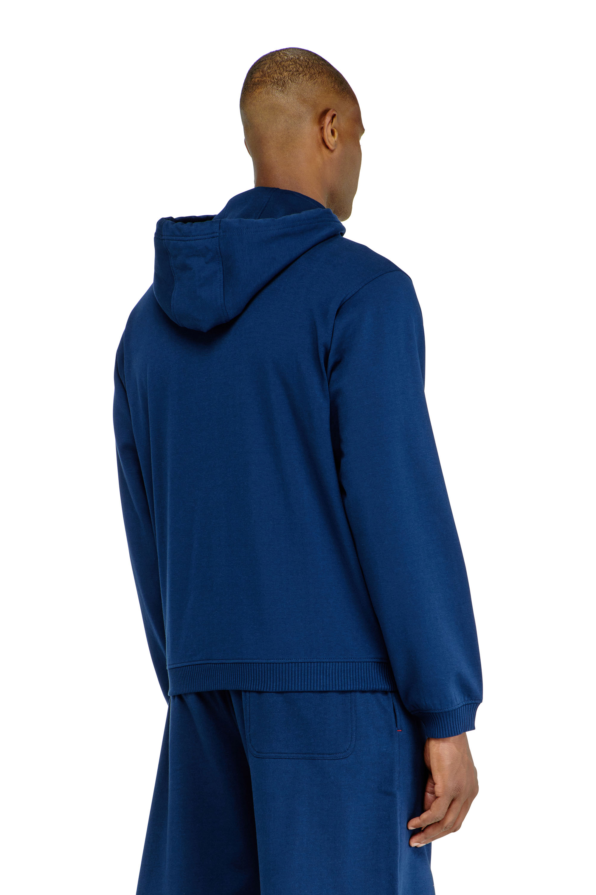 Diesel - JOY-D-CORE, Sudadera con capucha en mezcla de algod&oacute;n afelpado Hombre in Azul marino - 3
