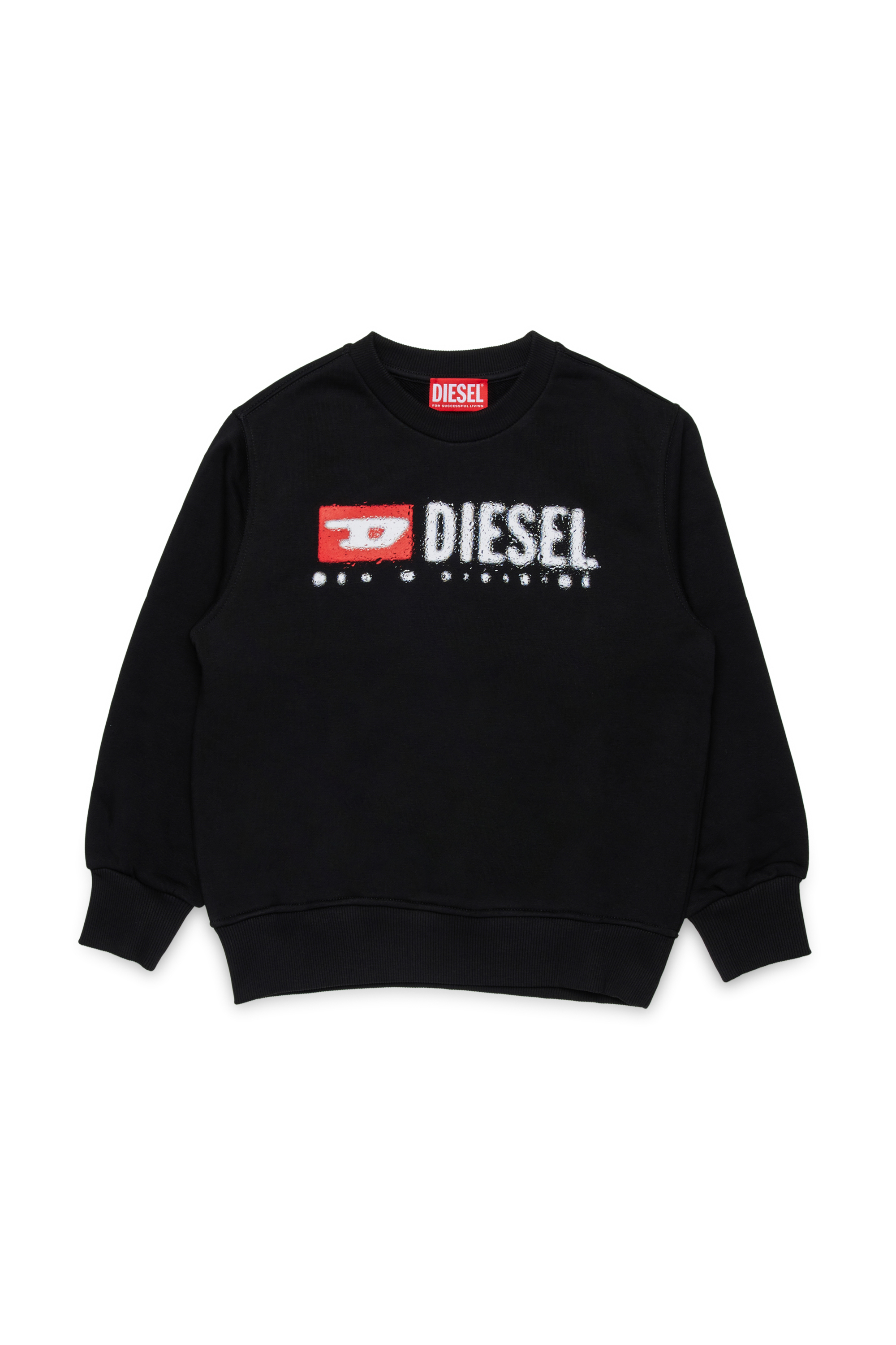 Diesel - SDROPS OVER, Sudadera de algodón con logo Hombre in Negro - 1