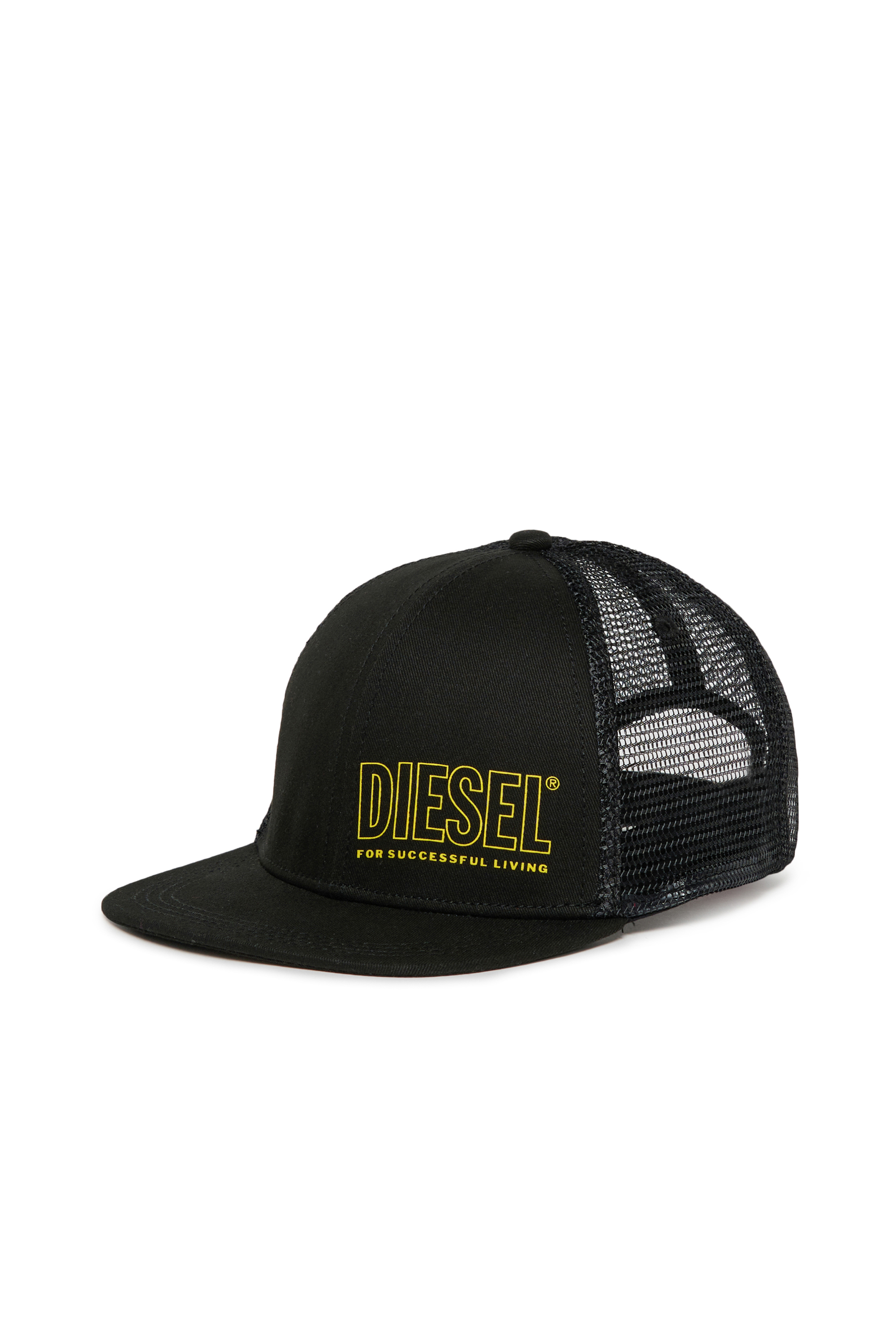 Diesel - FIDDIT, Gorra de b&eacute;isbol en algod&oacute;n y malla Hombre in Negro - 1