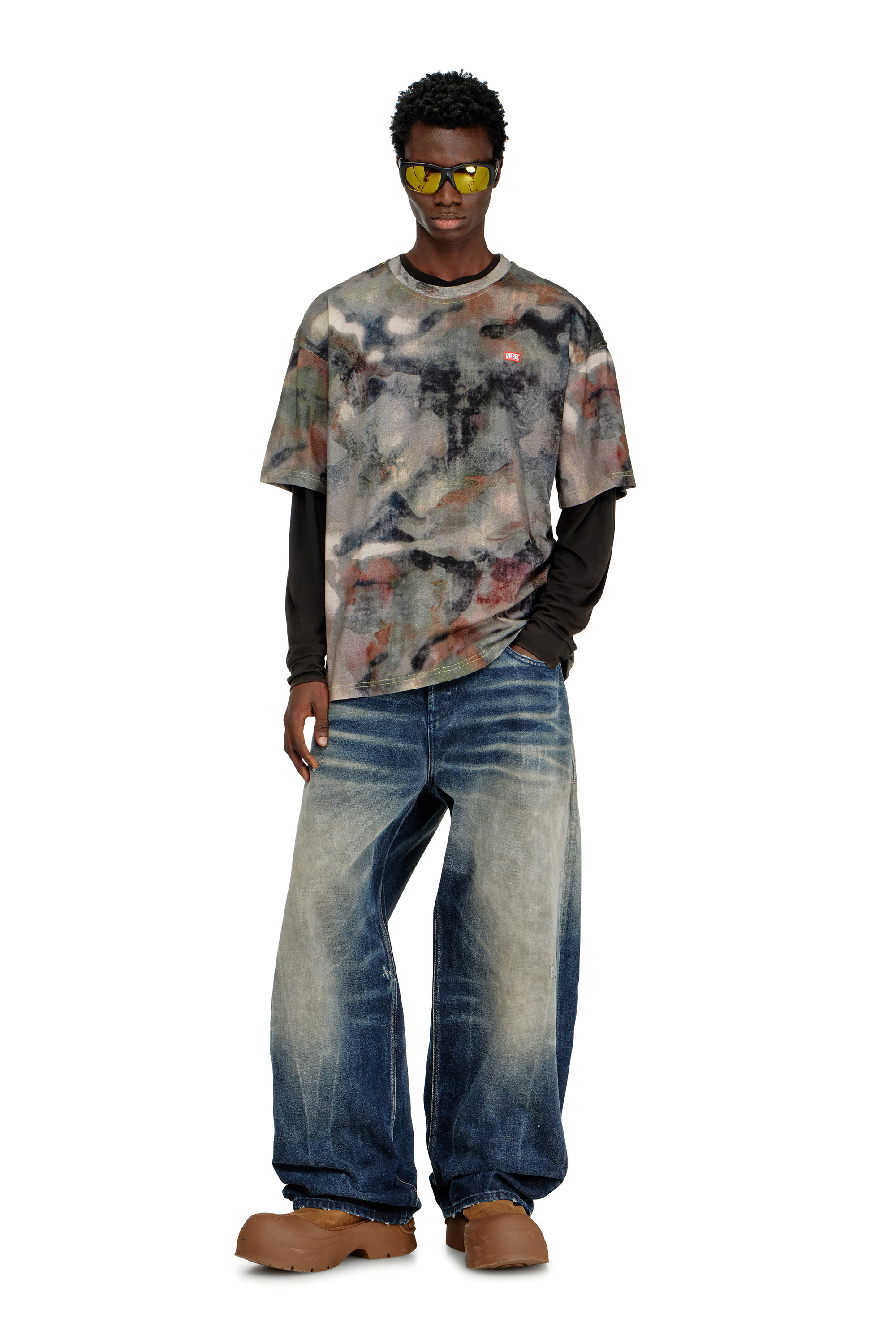 Diesel - T-BOXT-V7, Camiseta de algod&oacute;n grueso con estampado de camuflaje Hombre in Multicolor - 2