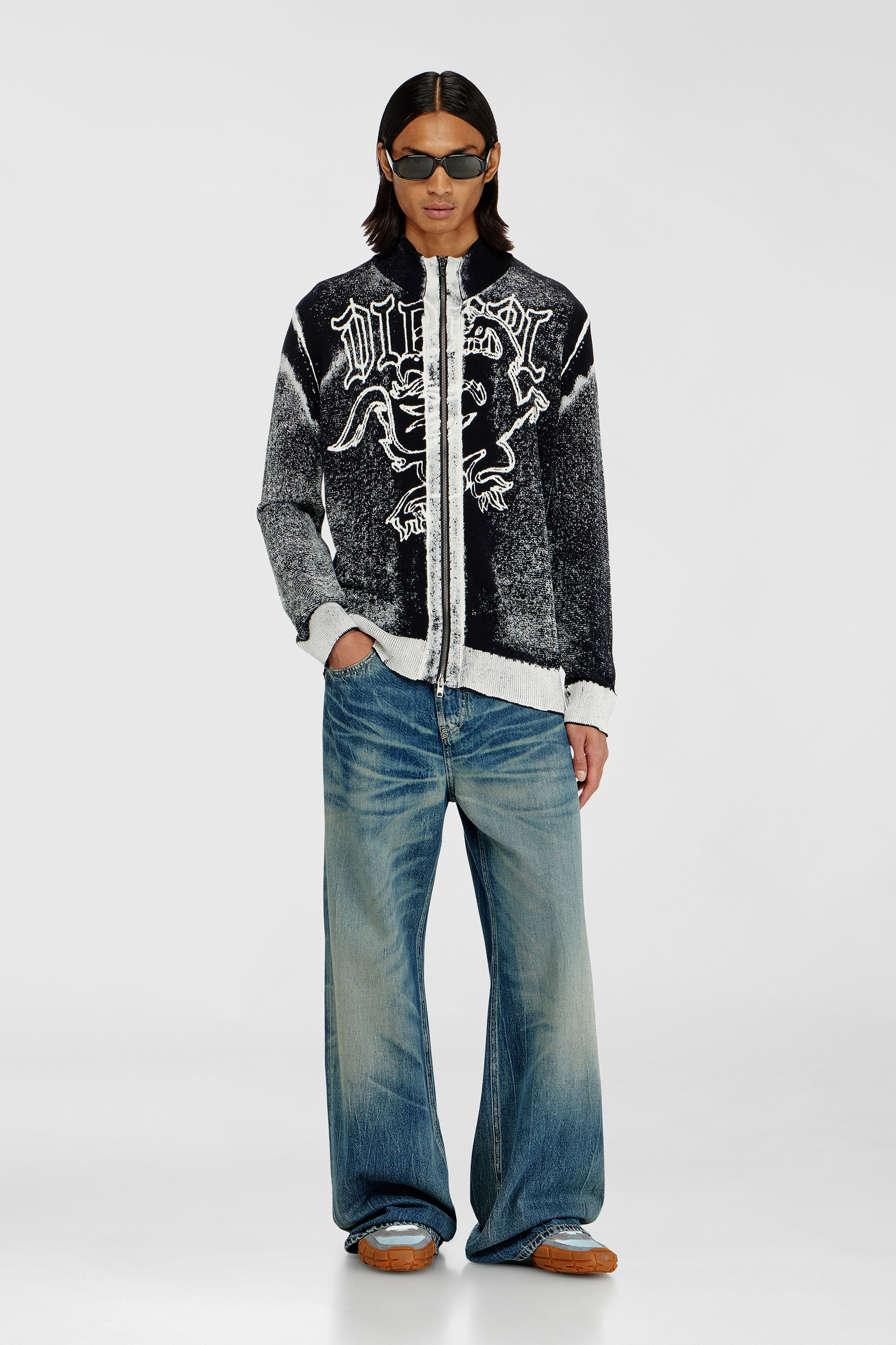 Diesel - K-LAUROS, C&aacute;rdigan tratado con motivo de grifo Hombre in Multicolor - 1