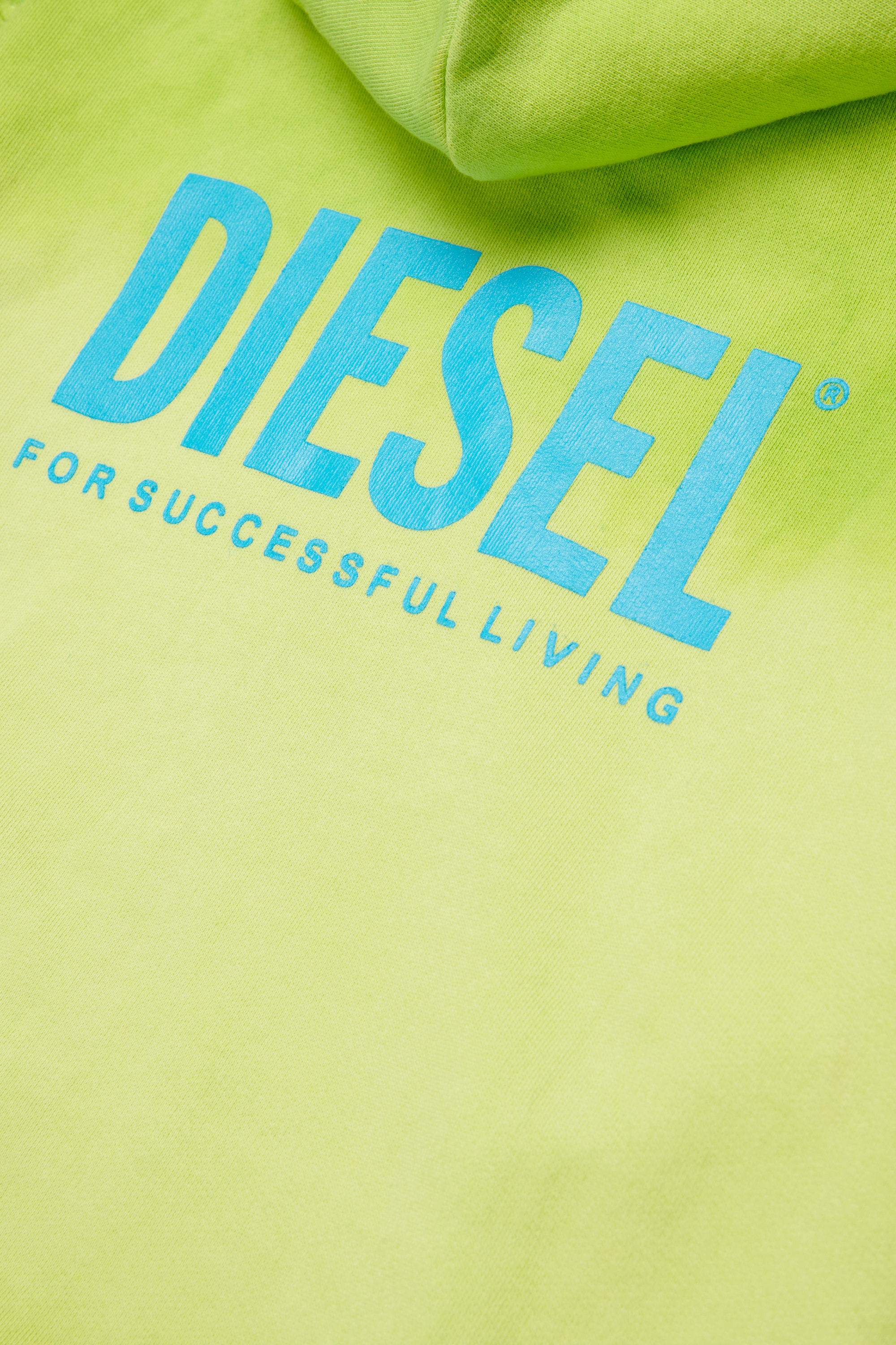 Diesel - SHADE OVER, Sudadera con capucha degradada con estampado de logotipo Hombre in Verde - 4