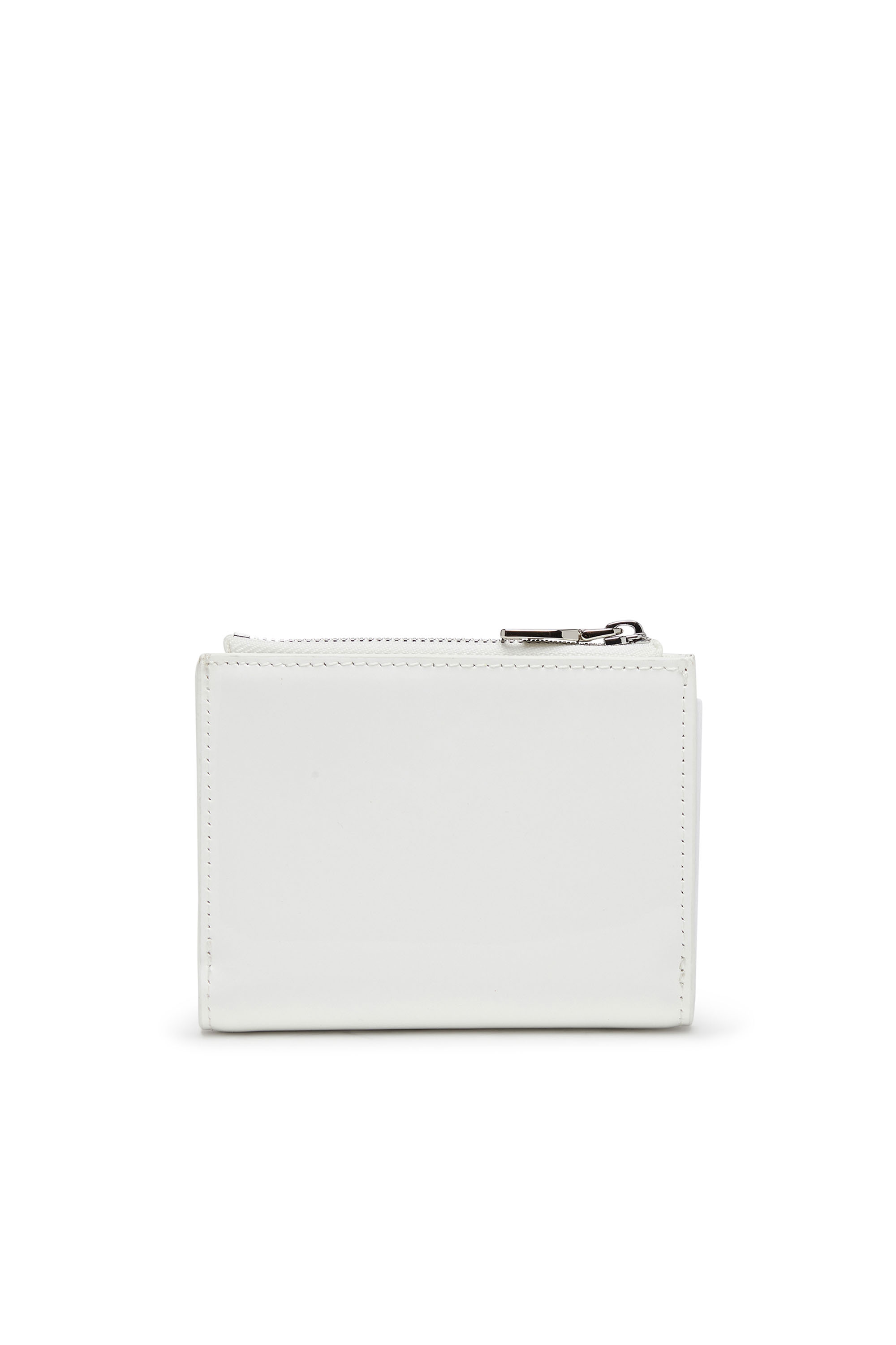 Diesel - PLAY BI-FOLD ZIP II, Cartera pequeña de cuero brillante Mujer in Blanco - 2