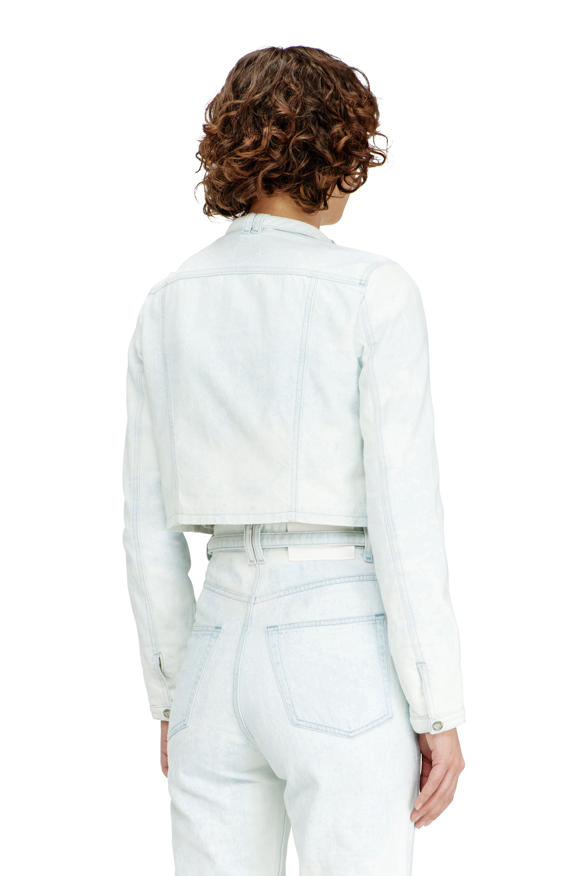 Diesel - DE-SAPHIX-FSI, Chaqueta corta de denim satinado azul hielo Mujer in Azul marino - 4