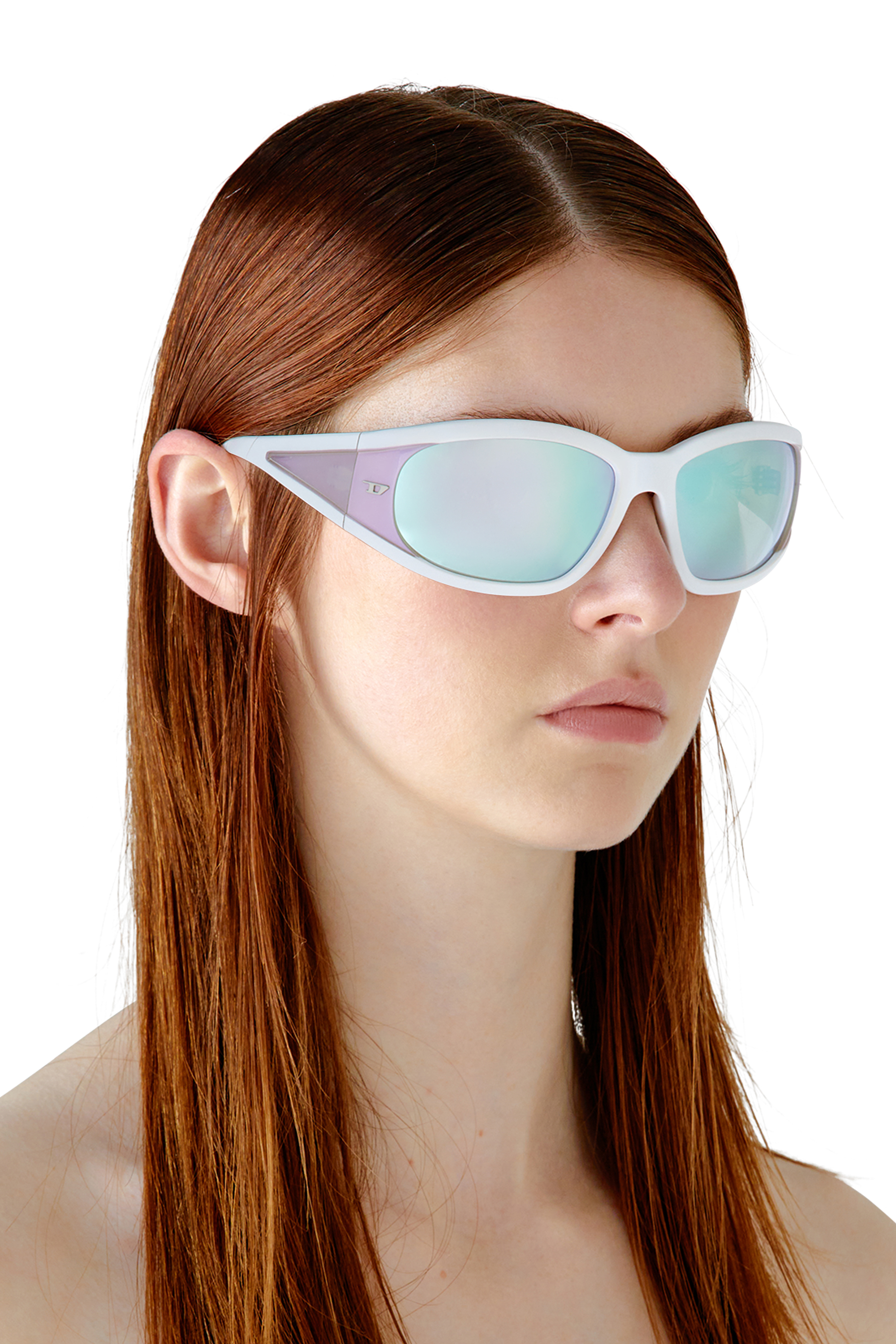 Diesel - 0DL3002, Unisex Rectangular sunglasses in acetate in White - Image 6