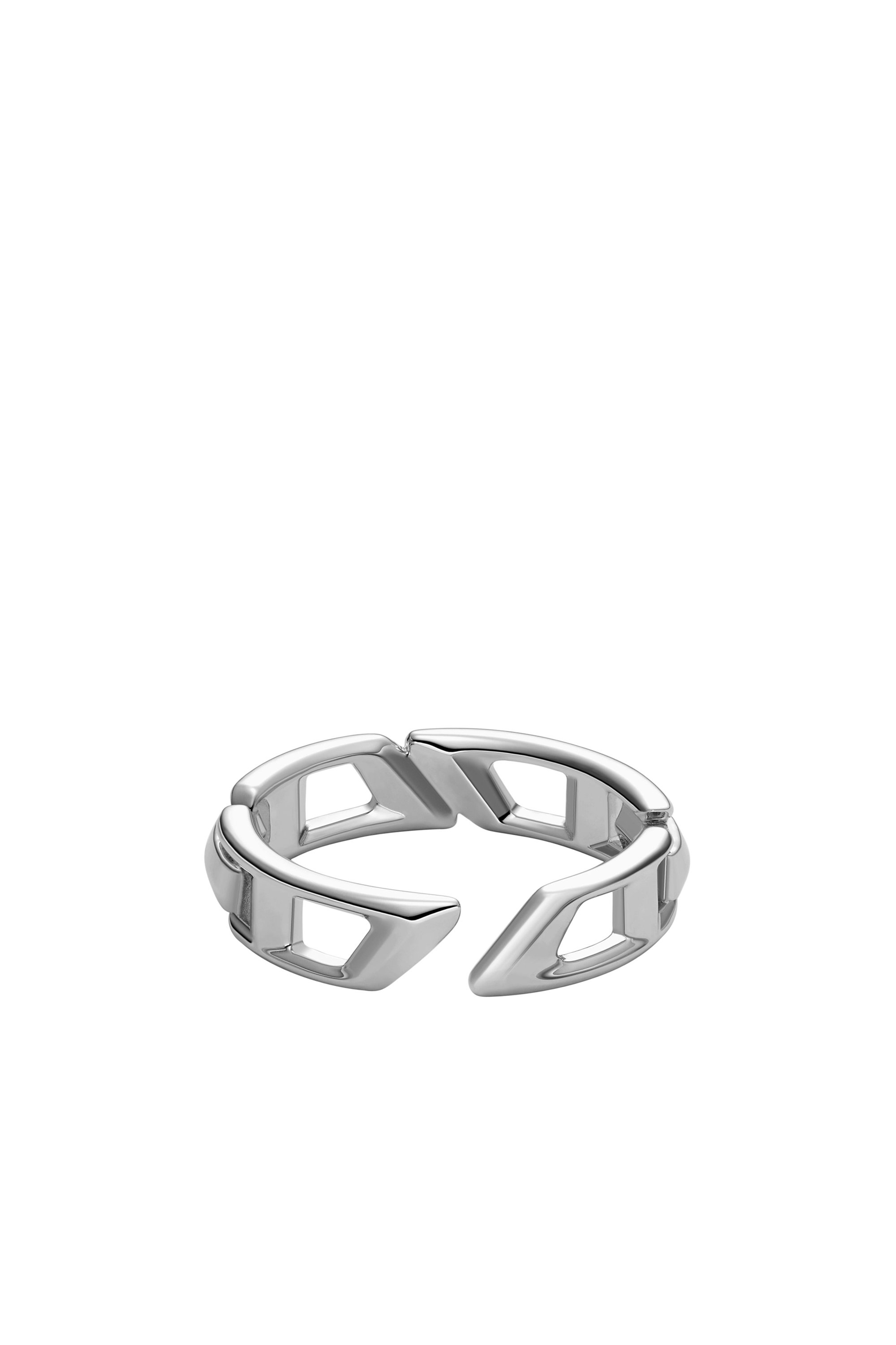 Diesel - DL1349040 JEWEL, Unisex D Logo Sterling Silver Band Ring in Silver - Image 2