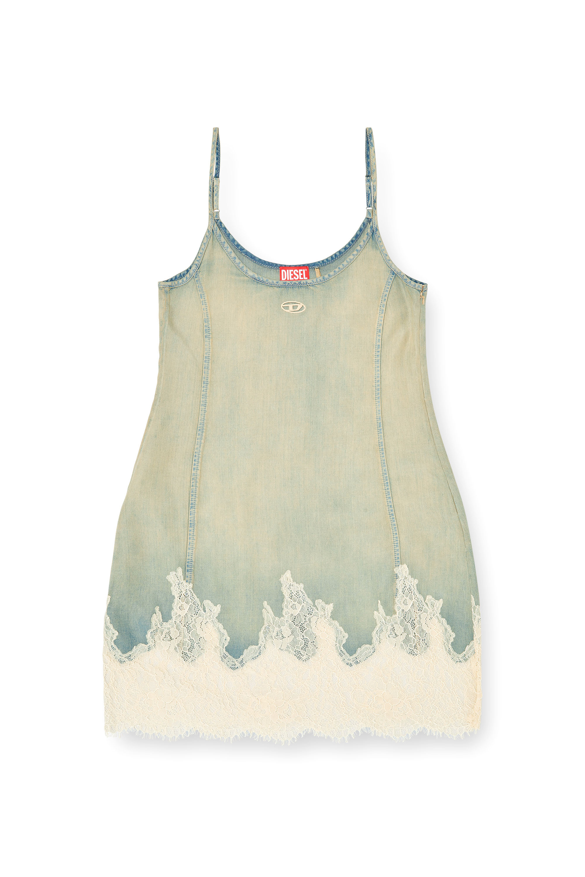 Diesel - DE-ODRY-S, Vestido mini de encaje vaquero Mujer in Multicolor - 3
