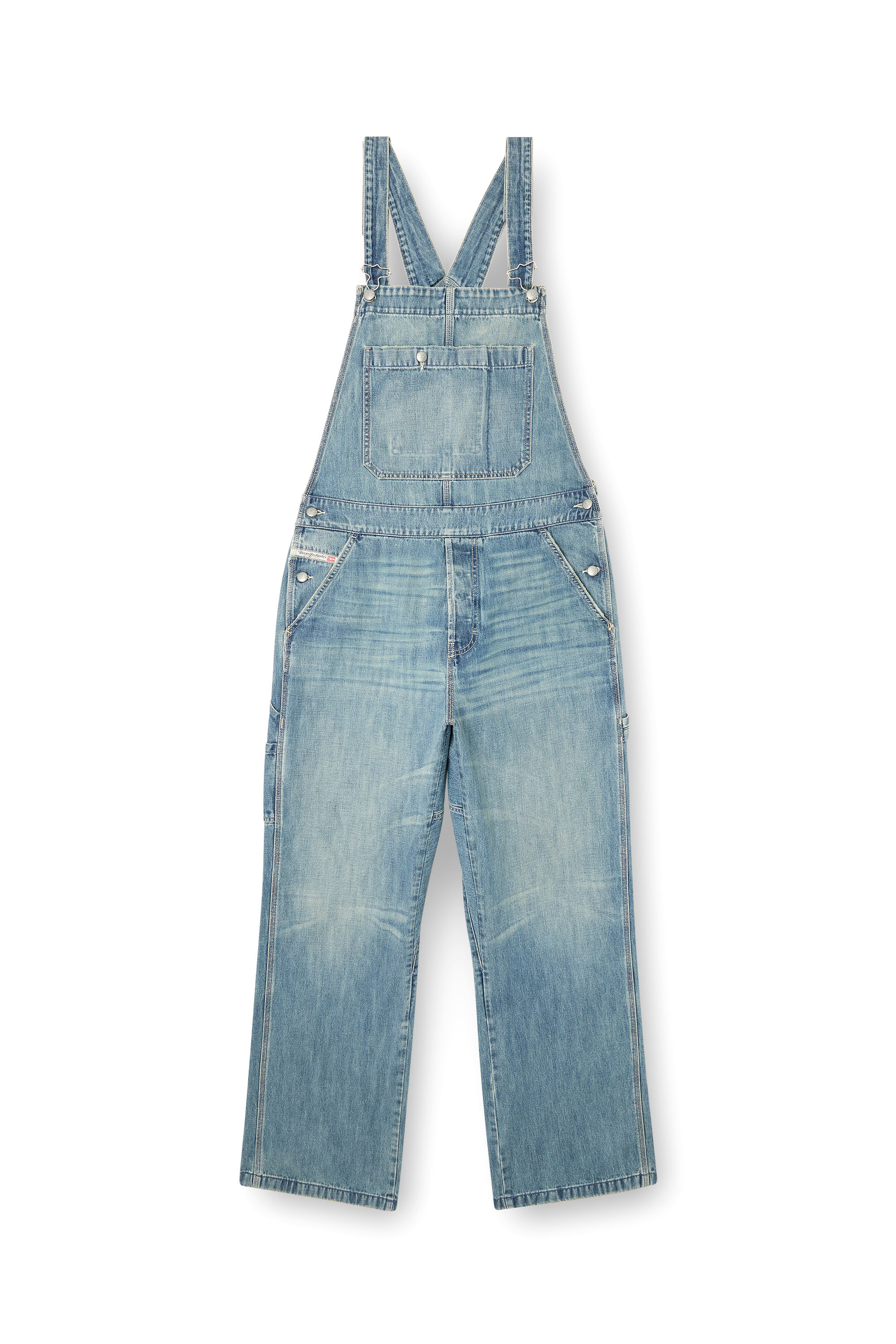 Diesel - D-FRAMU-U, Overol de denim de estilo utility Unisex in Azul marino - 2